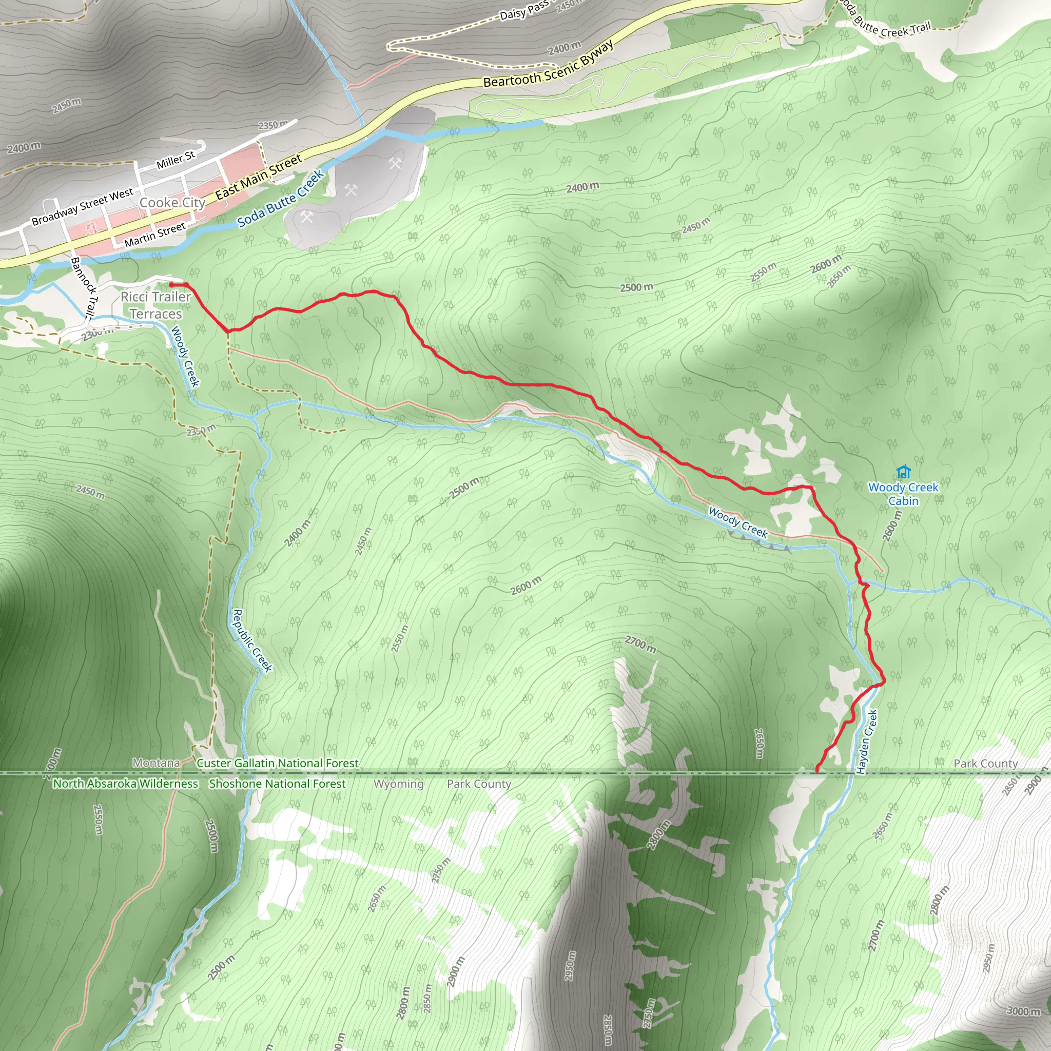 Woody Creek Trail mobile static map