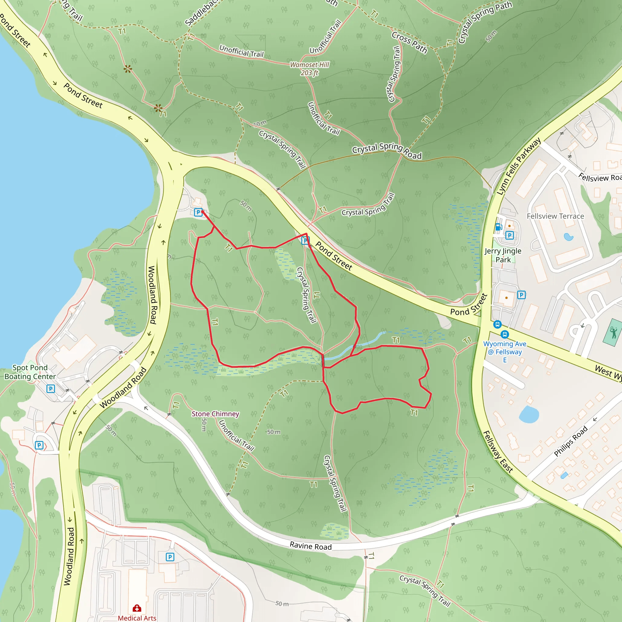 Spot Pond - East Loop mobile static map