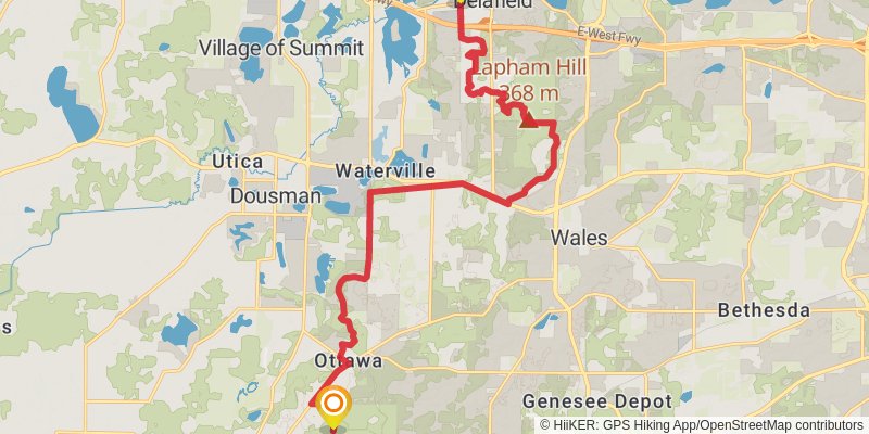 Ice Age National Scenic Trail stage 68 Map