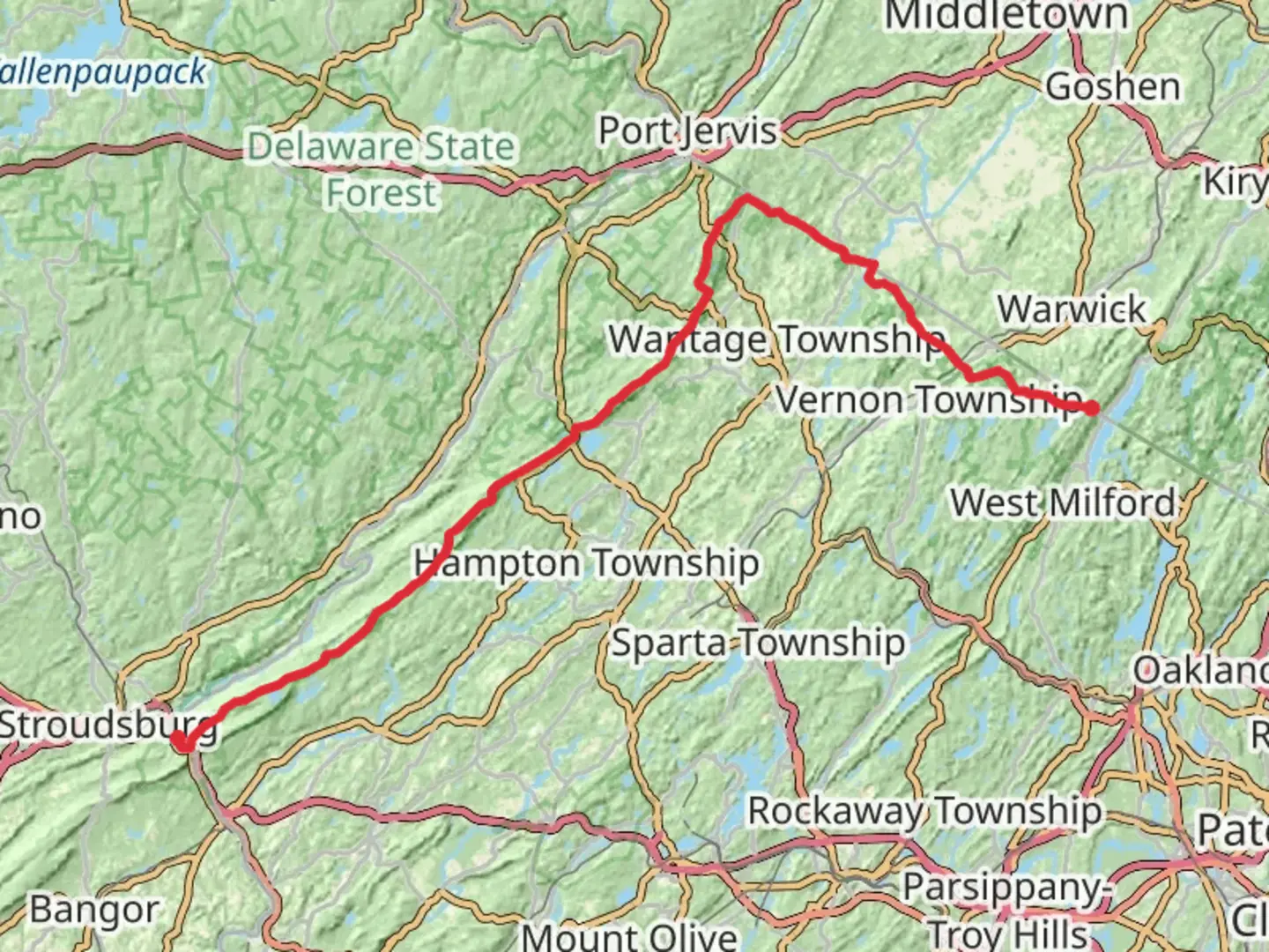 An image depicting the trail Appalachian Trail - New Jersey and its surrounding area.