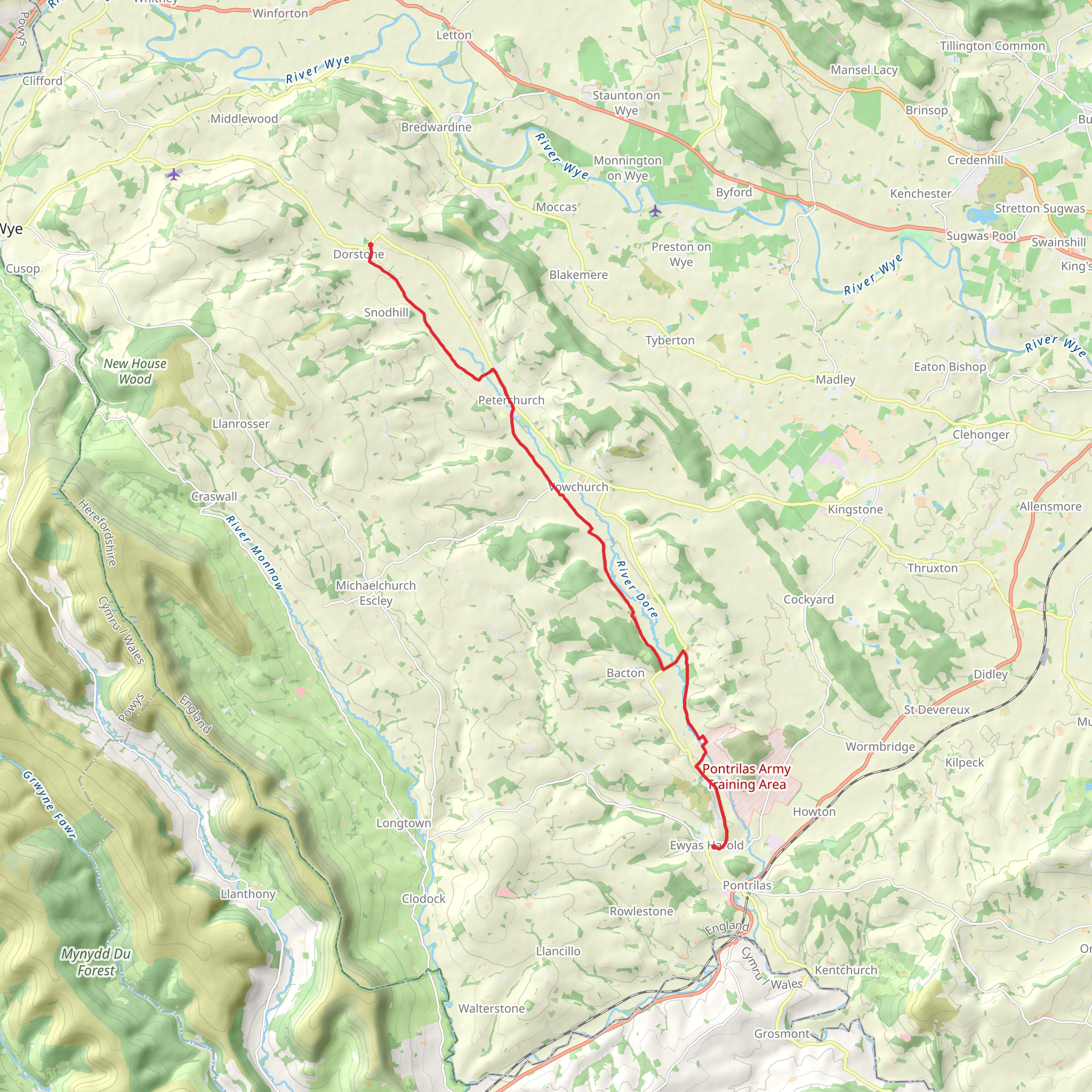 Golden Valley Herefordshire mobile static map