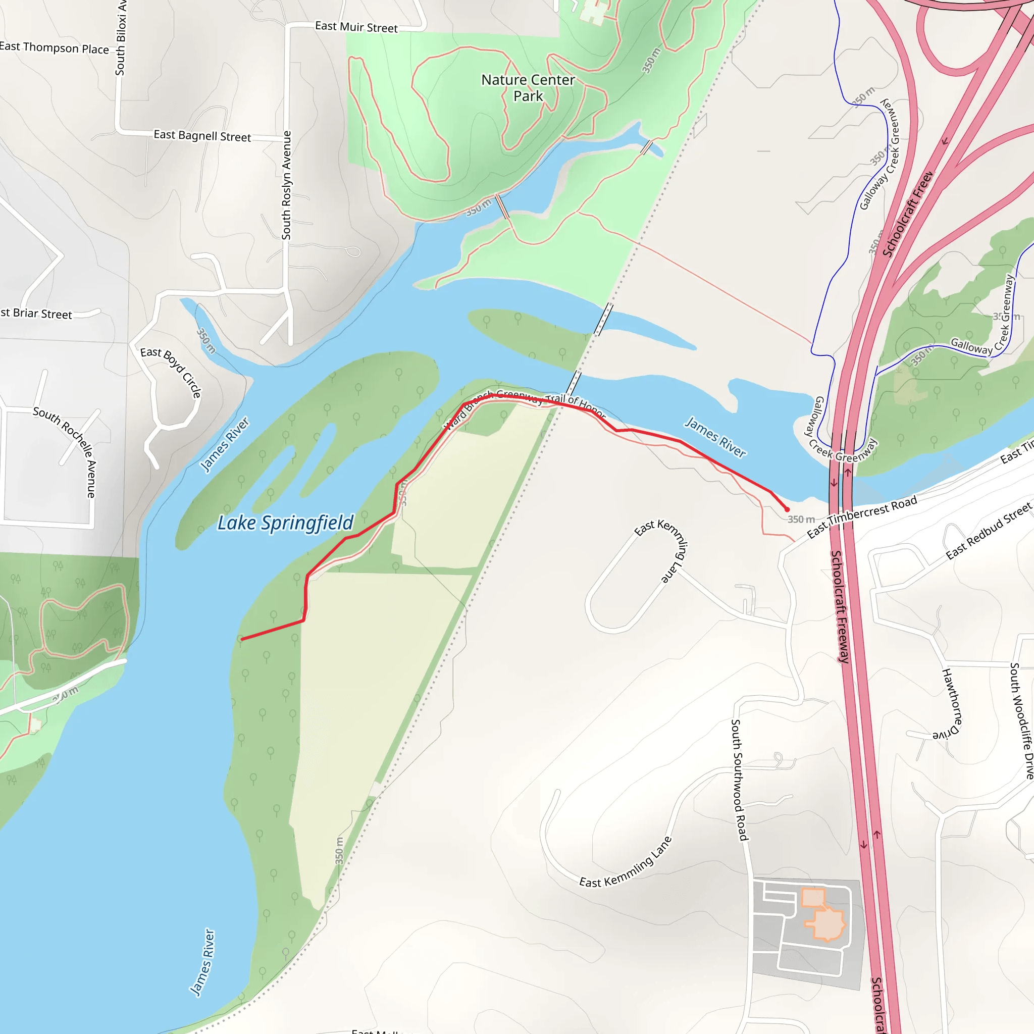 Ward Branch Greenway Trail of Honor mobile static map