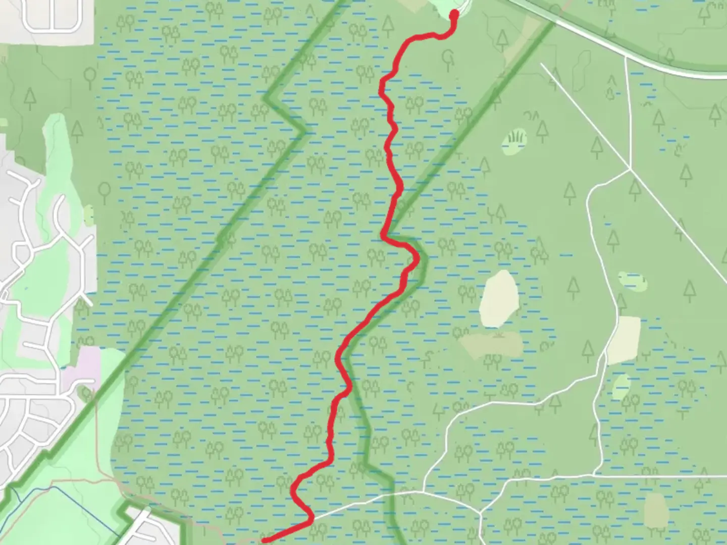 An image depicting the trail Marshall Swamp Trail and its surrounding area.