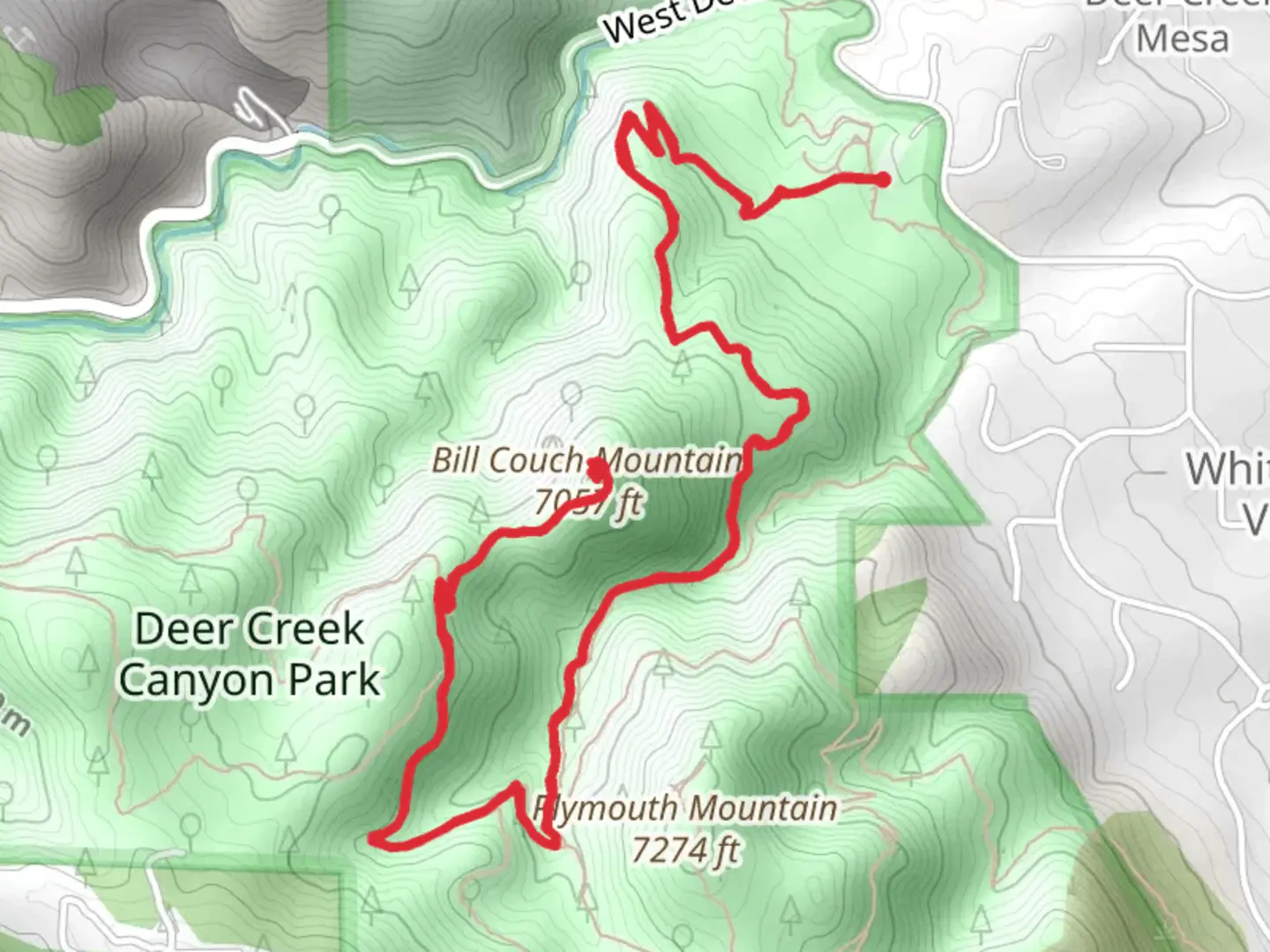 An image depicting the trail Bill Couch Mountain and its surrounding area.