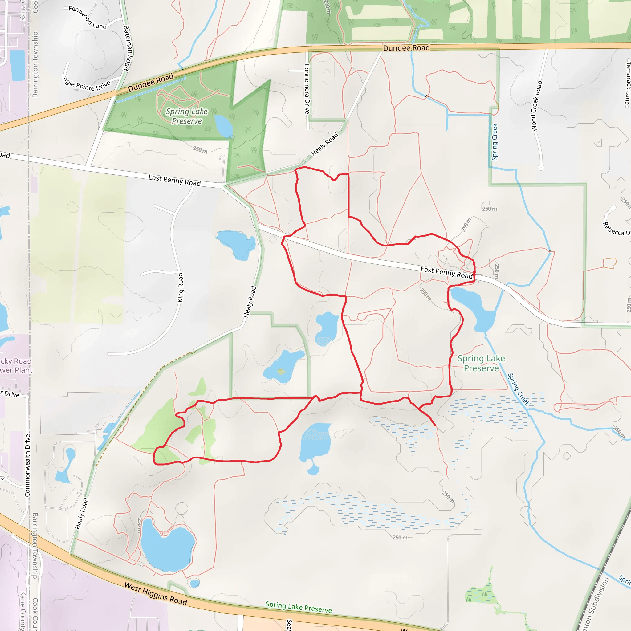 Loop around Penny Road Pond - County Forest Preserve mobile static map