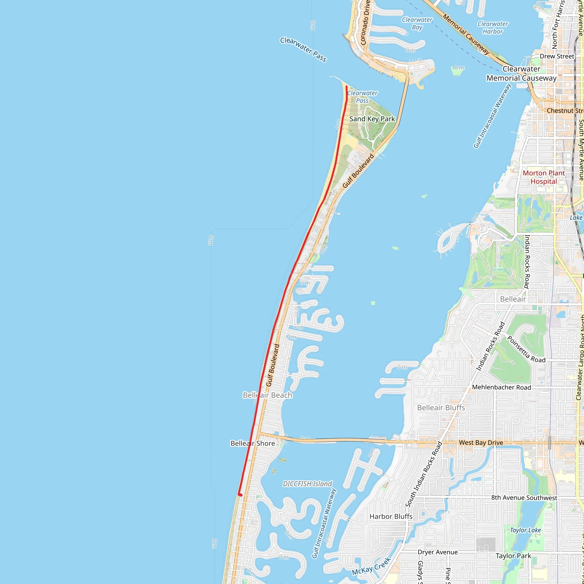 Sand Key Beach from 28th Avenue North mobile static map