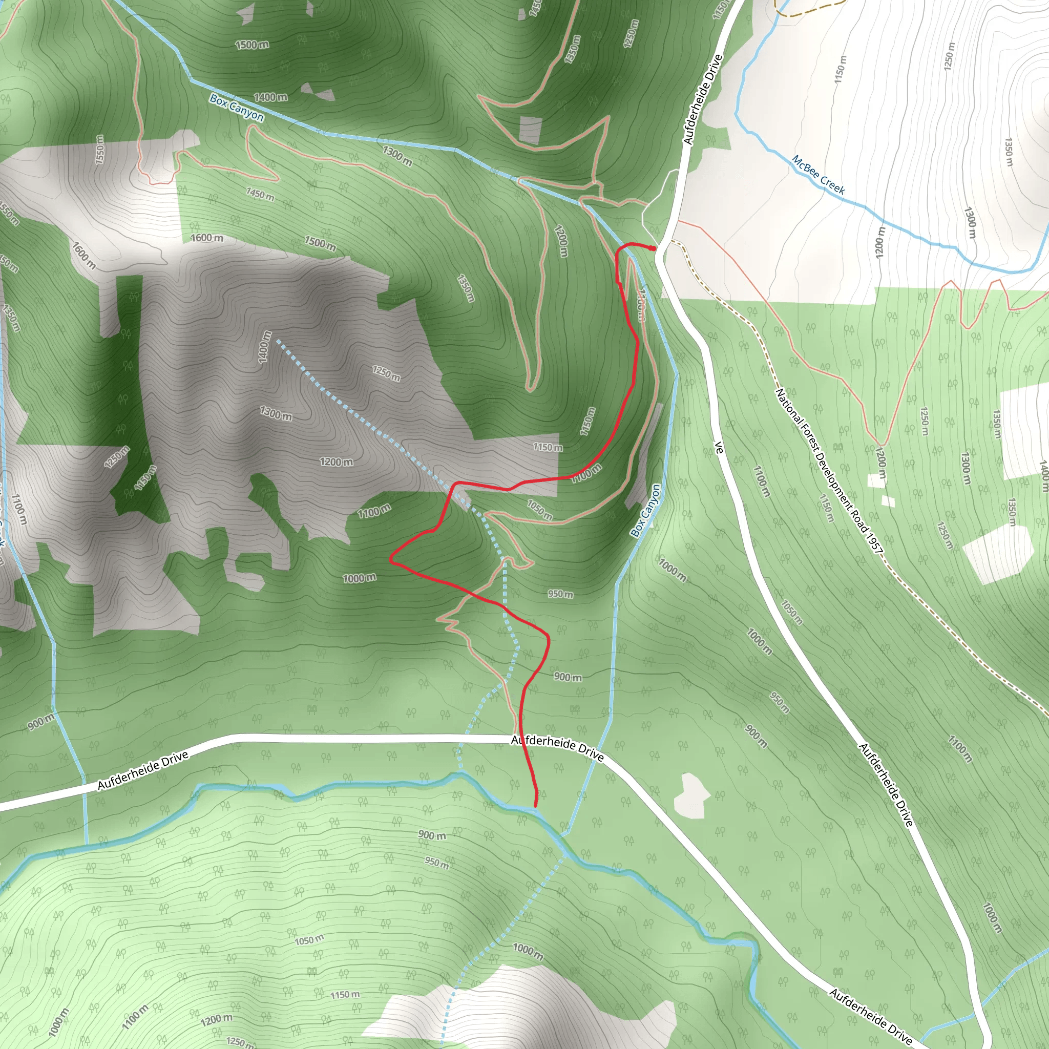 Box Canyon Trail mobile static map