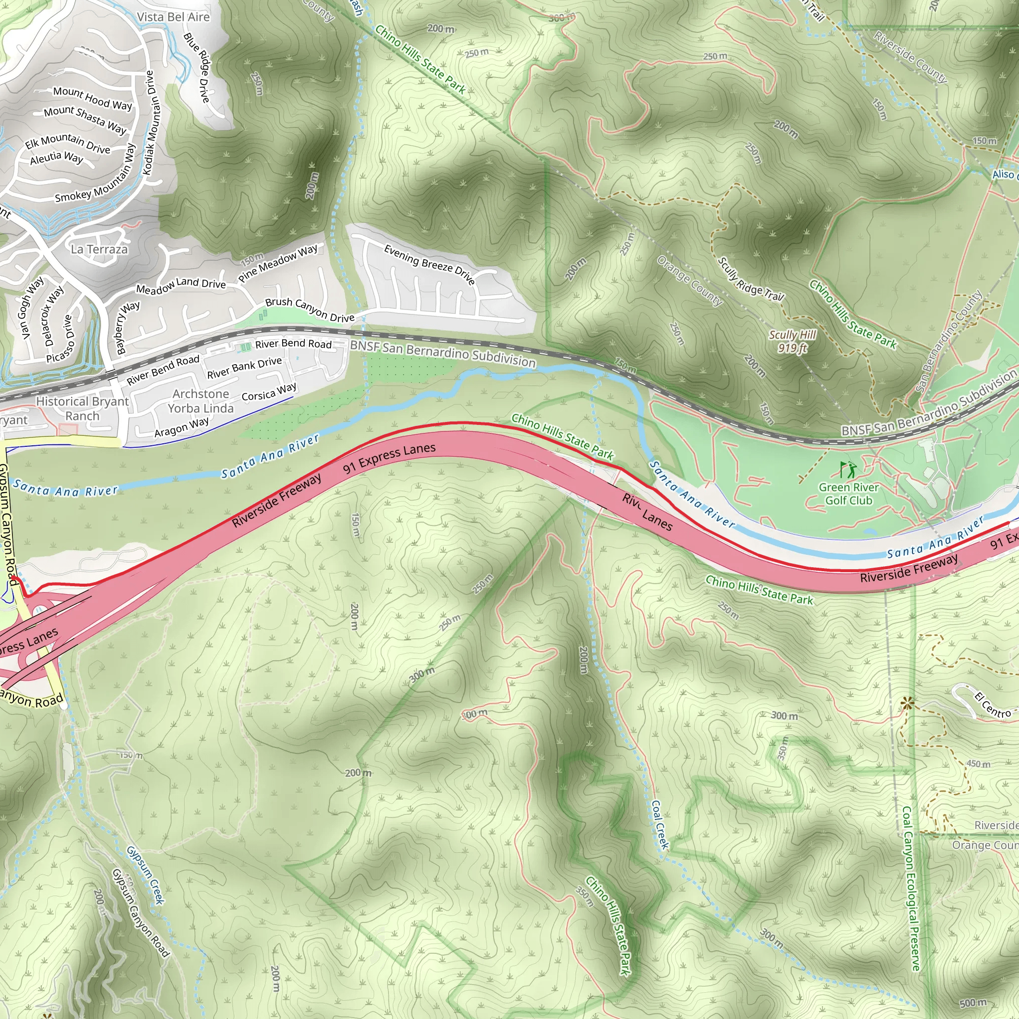 Santa Ana River Trail mobile static map