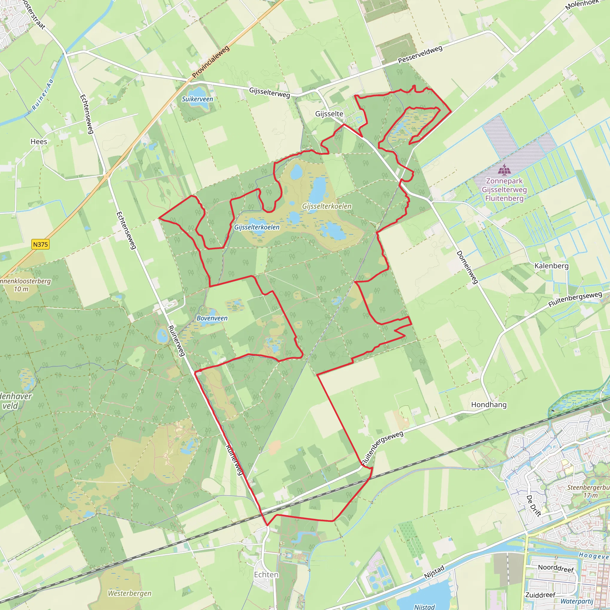 Hooimaatsdijk, Pesserkoelen and Echtener Loop mobile static map