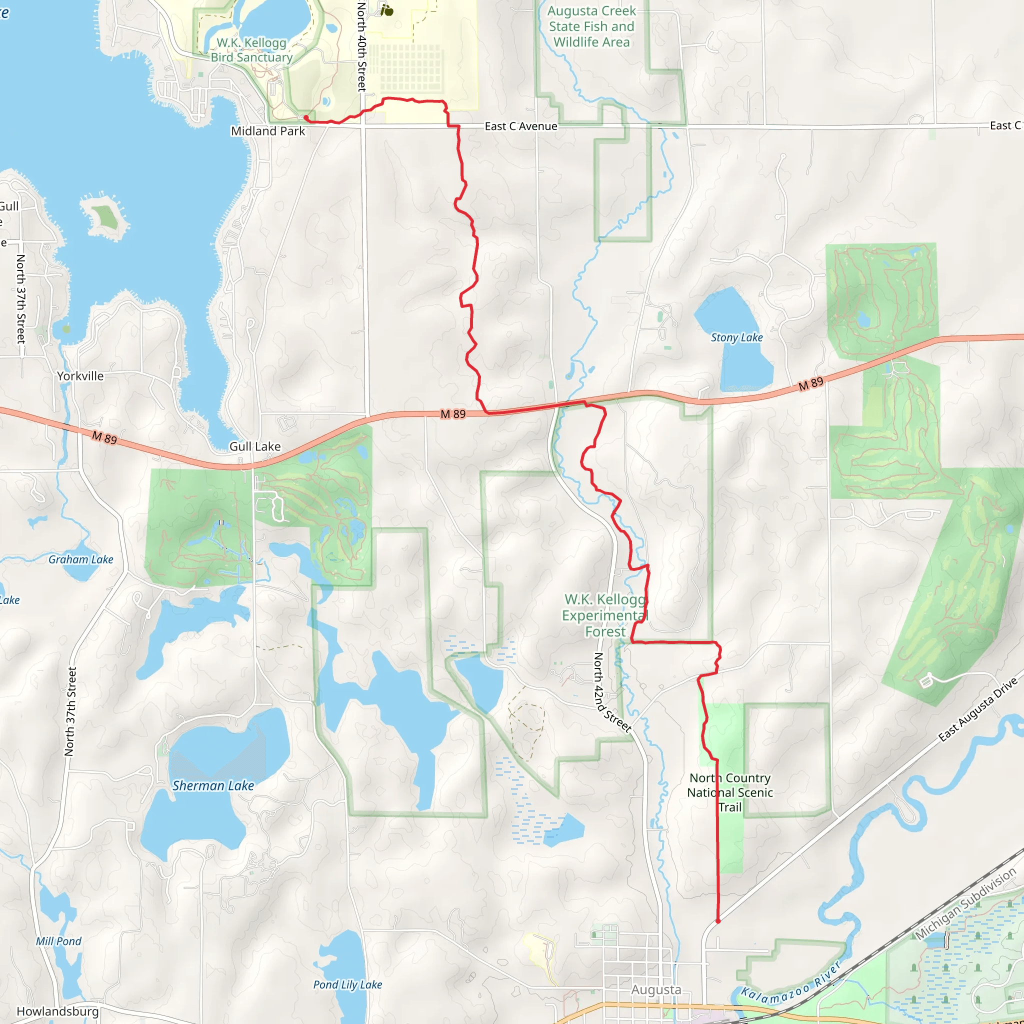 North Country Trail - Augusta mobile static map