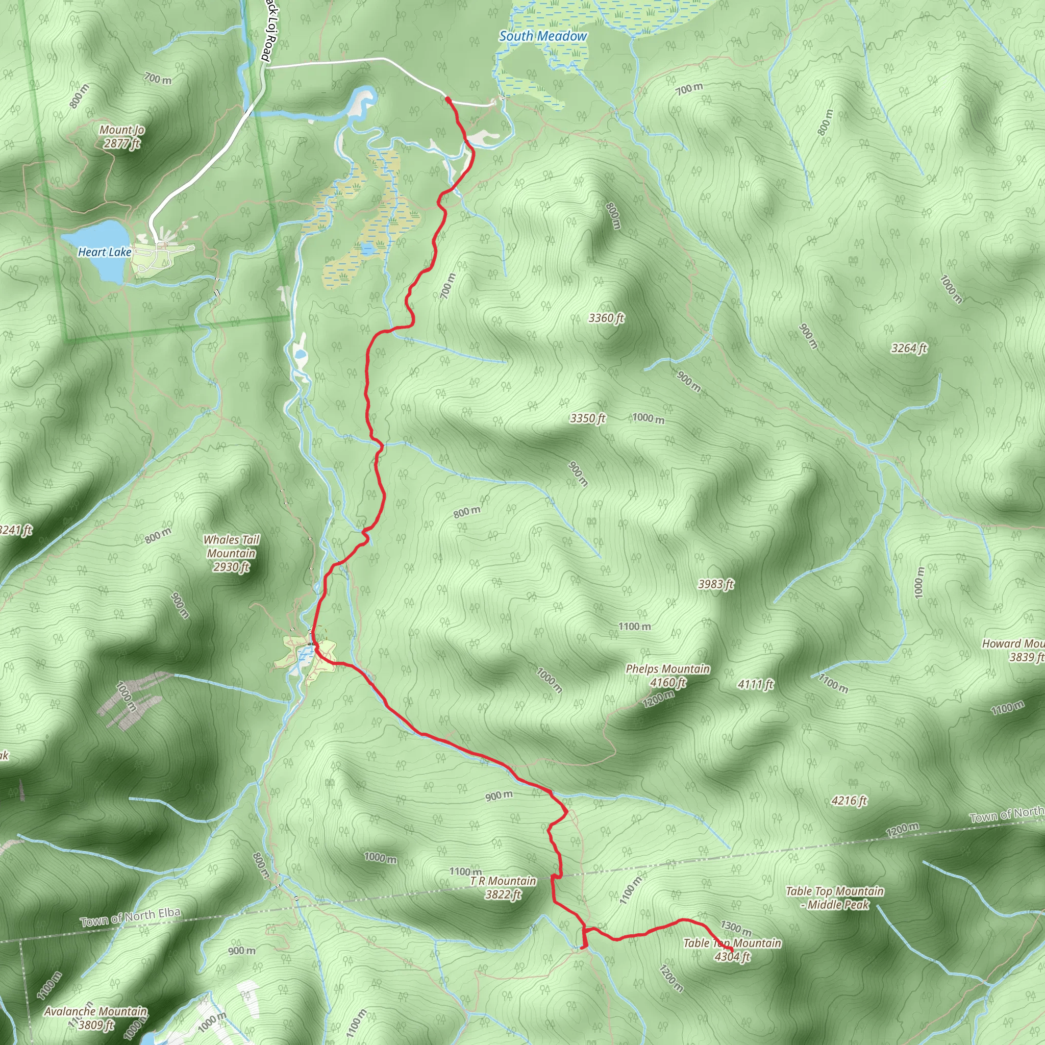 Table Top Mountain via Marcy Dam Truck Trail mobile static map