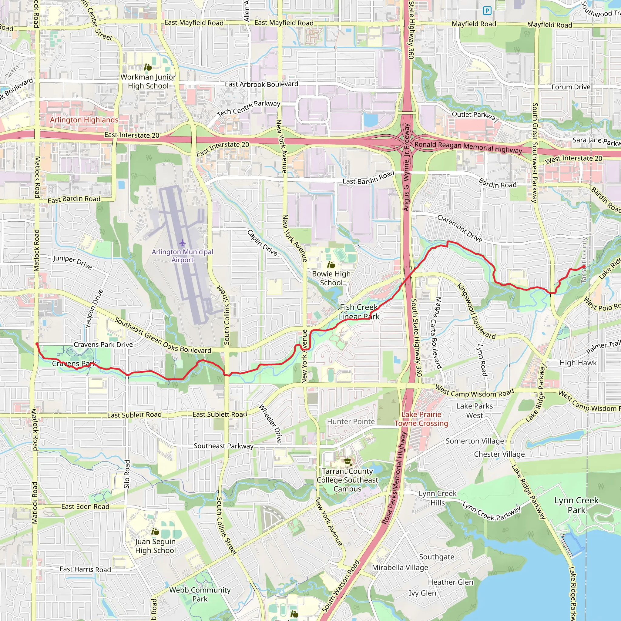 Walk along South Fork Fish Creek mobile static map