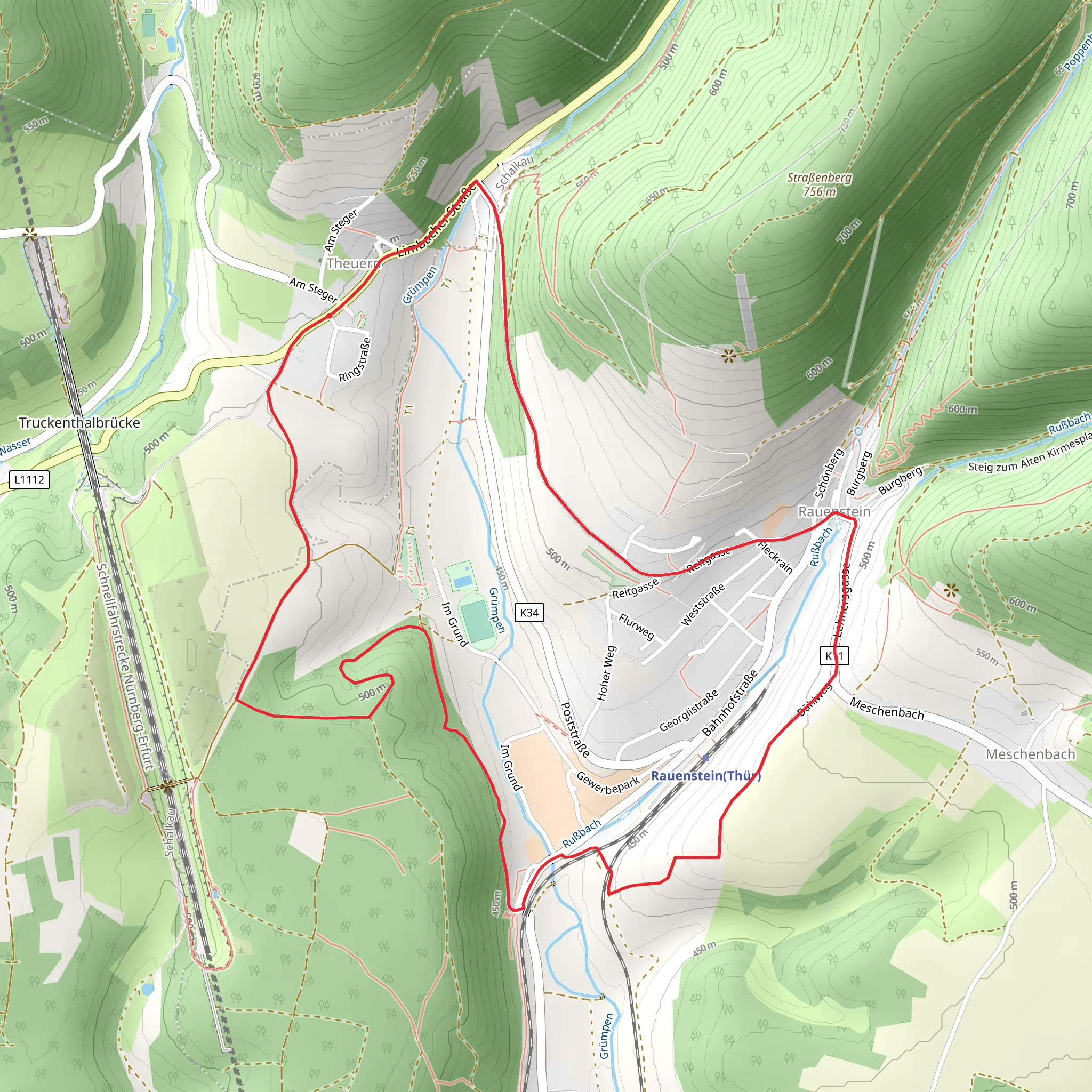 Rundwanderweg Theuern mobile static map