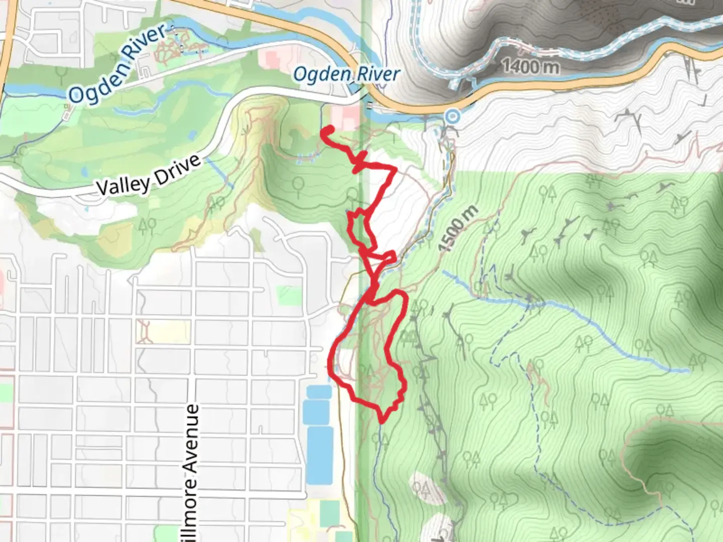 An image depicting the trail Bonneville Shoreline Trail and Indian Trail and its surrounding area.