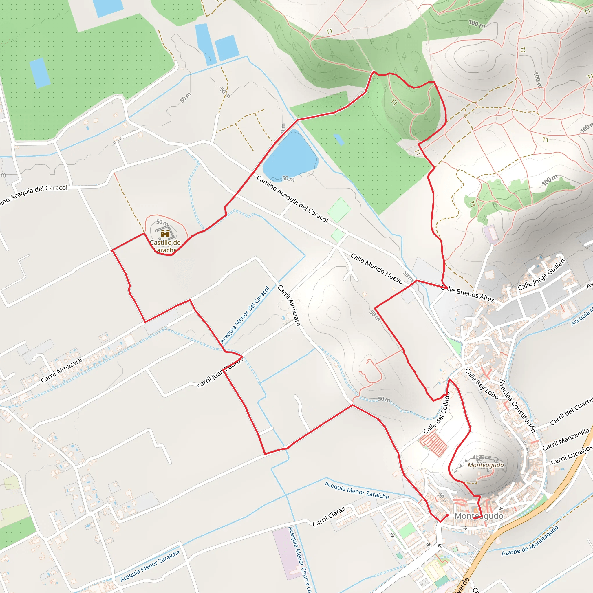 Path of the Castles of Monteagudo PR MU 37 mobile static map