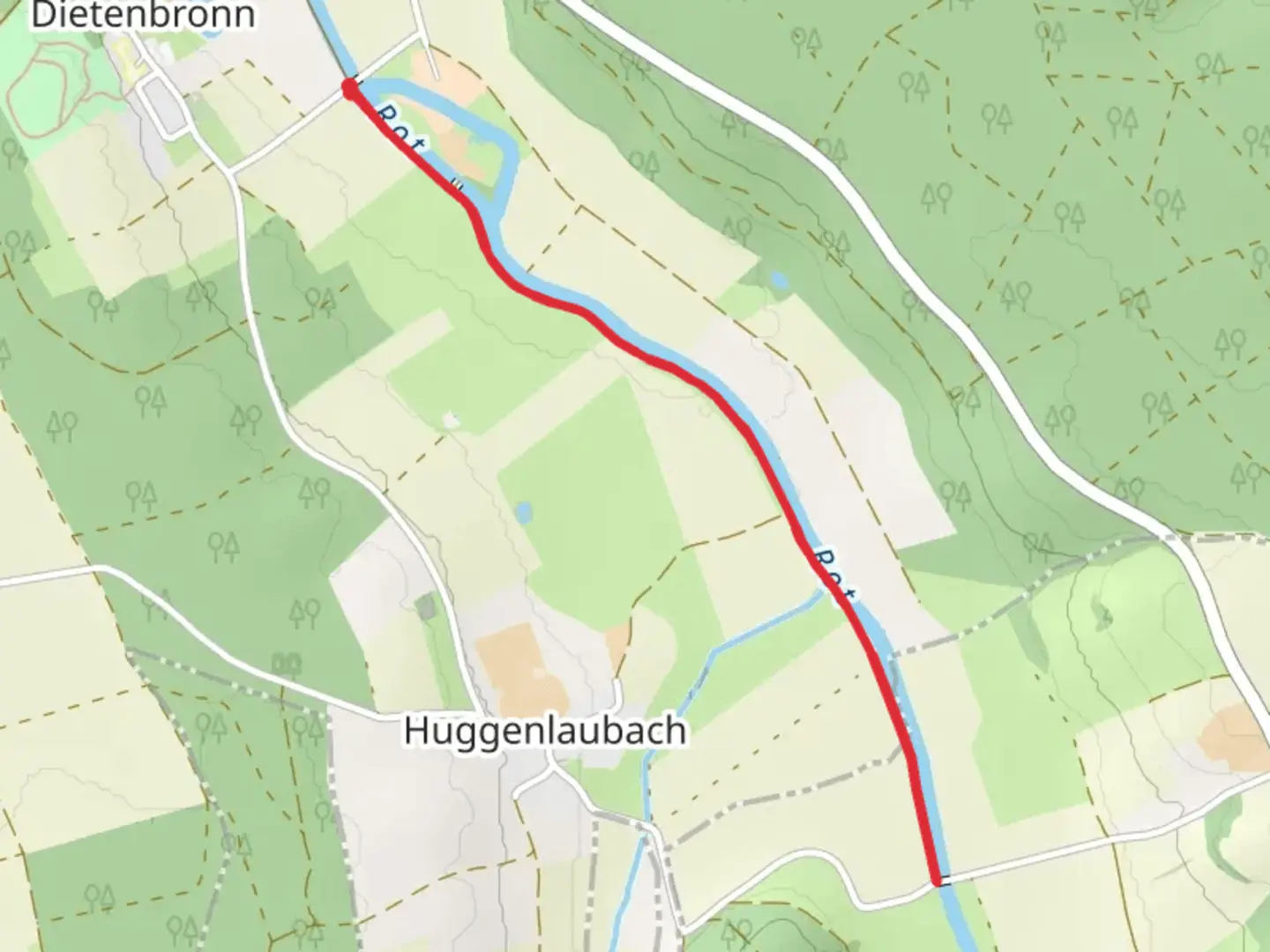 An image depicting the trail River Rot Walk along and its surrounding area.