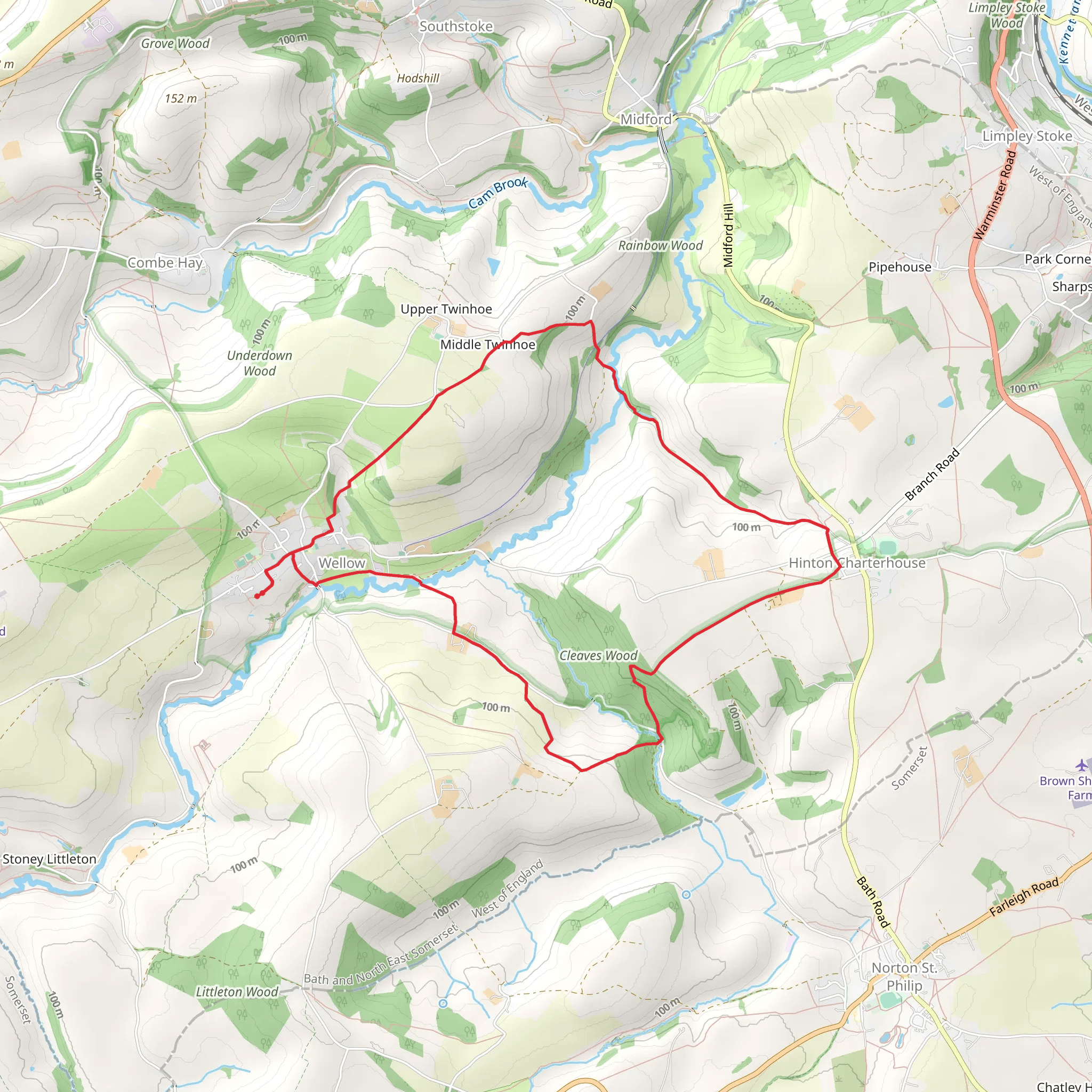 Wellow Loop via Cleaves Wood mobile static map