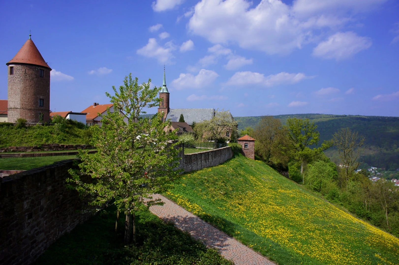 An image depicting the trail Dilsberg Loop via Bahnhofstraße and its surrounding area.