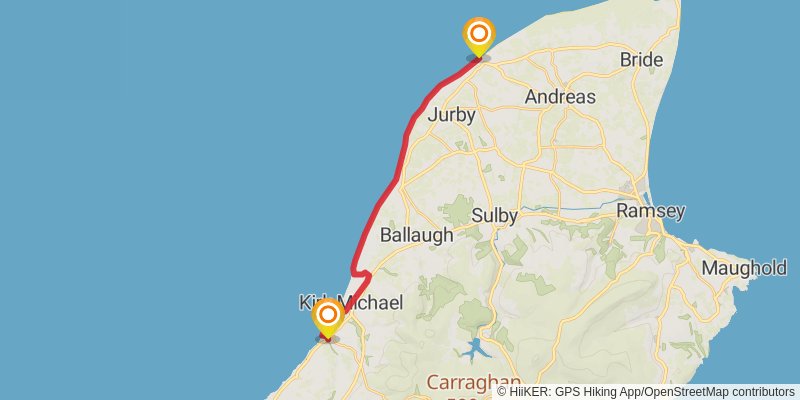 Raad Ny Foillan - Isle of Man Coastal Path stage 4 Map