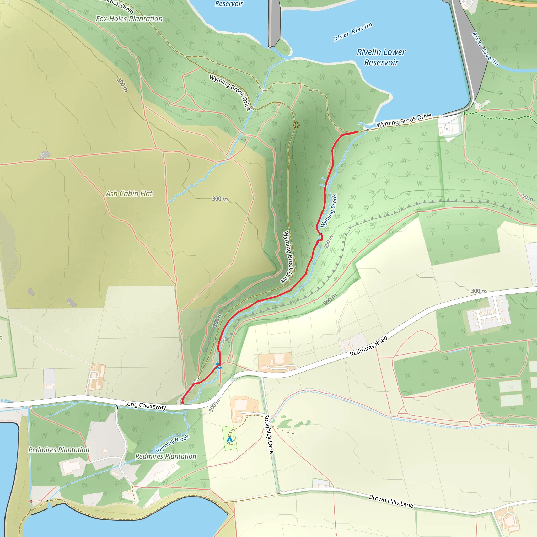 Wyming Brook Walk mobile static map