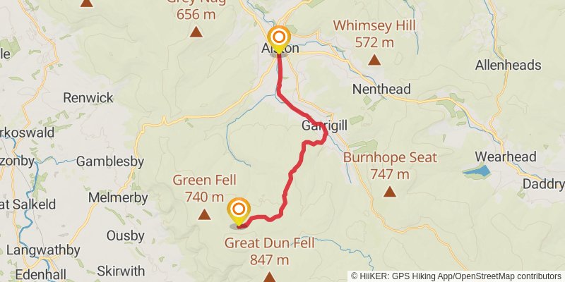 Stranraer to Middleton in Teesdale Walk stage 25 Map