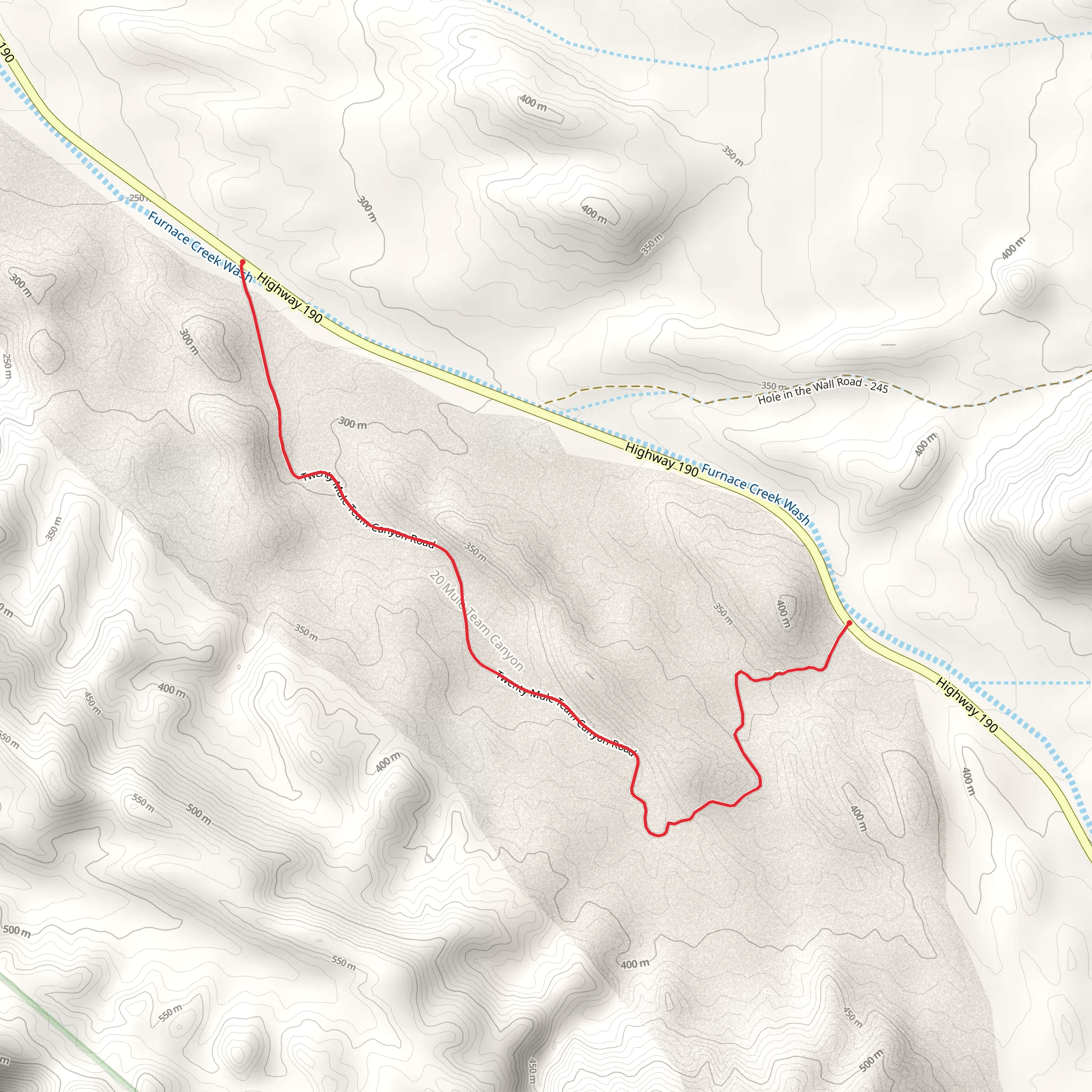 Twenty Mule Team Road mobile static map