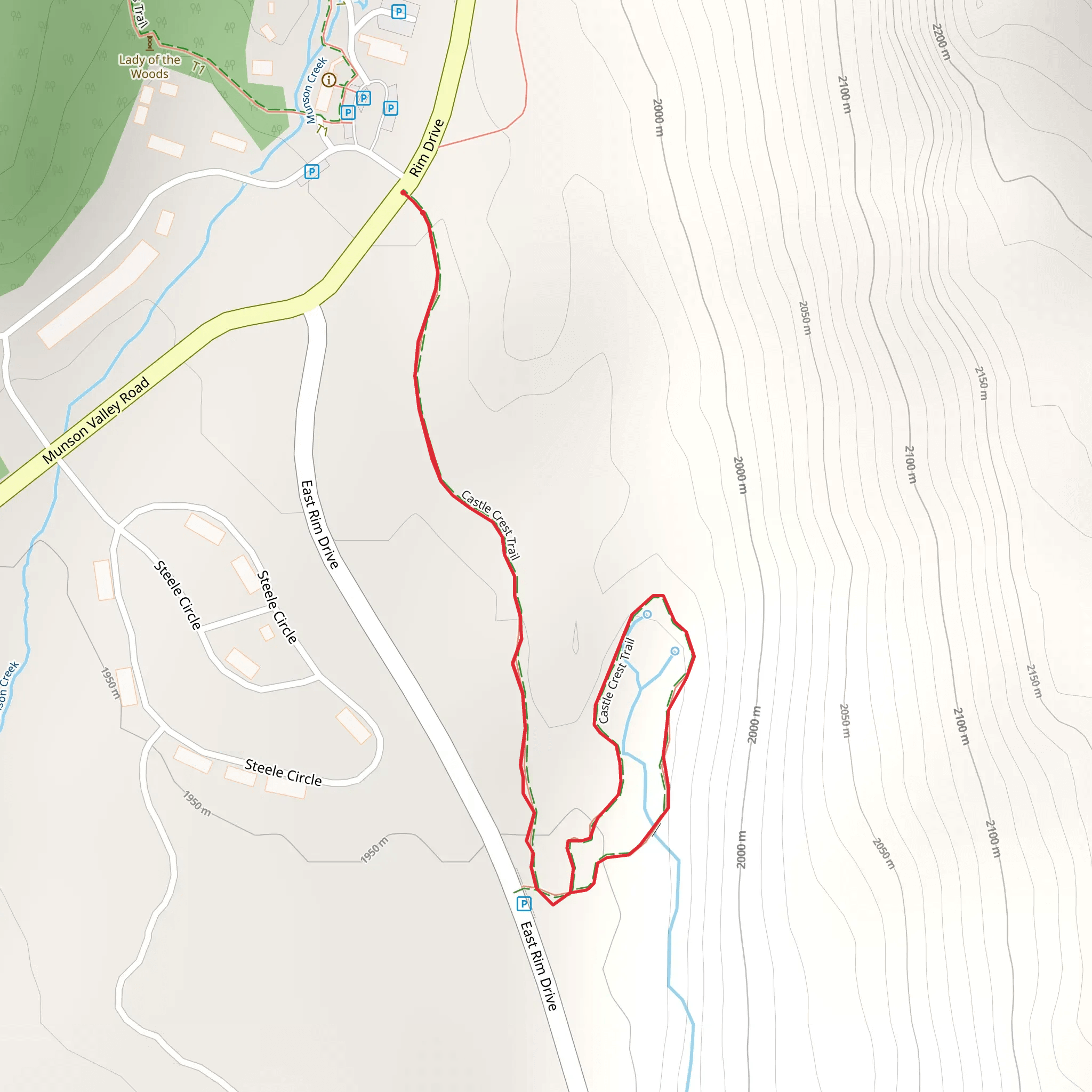 Castle Crest Wildflower Garden Trail mobile static map