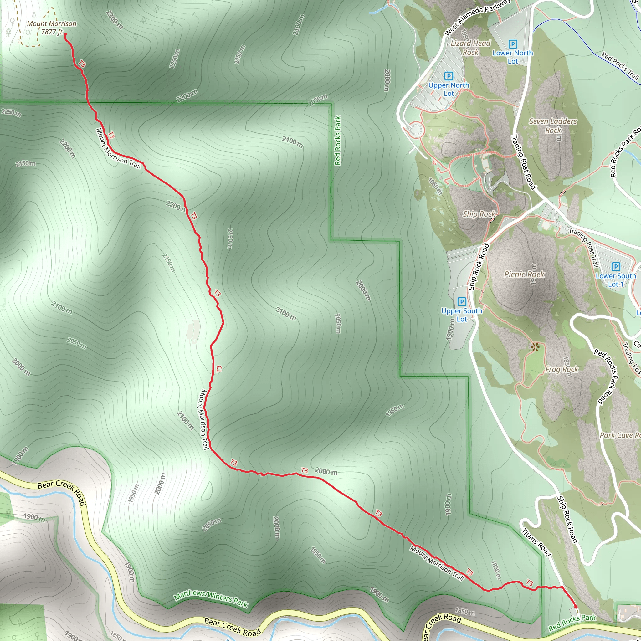 Mount Morrison Trail mobile static map