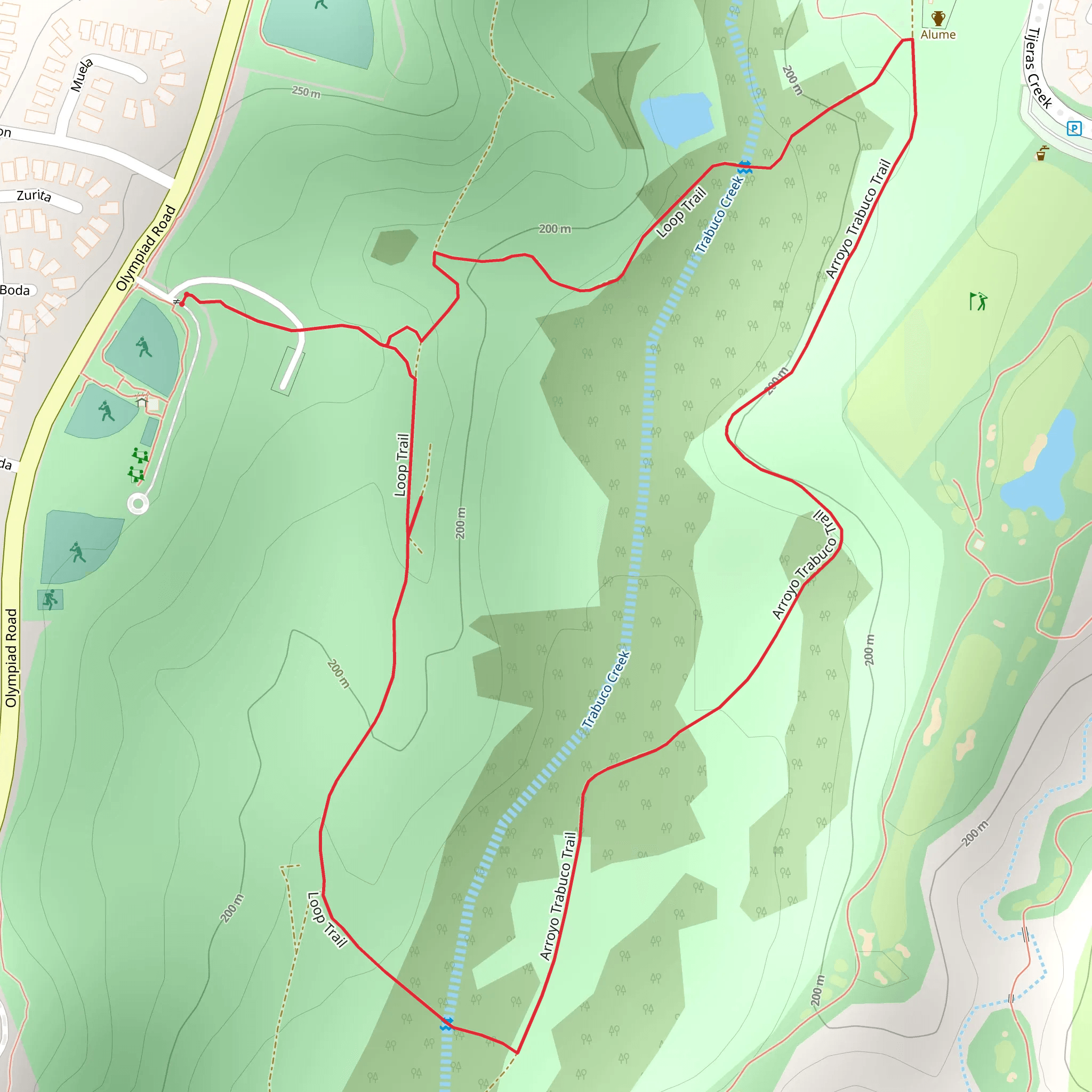 Arroyo Trabuco Loop Trail - Robert A Curtis Park mobile static map