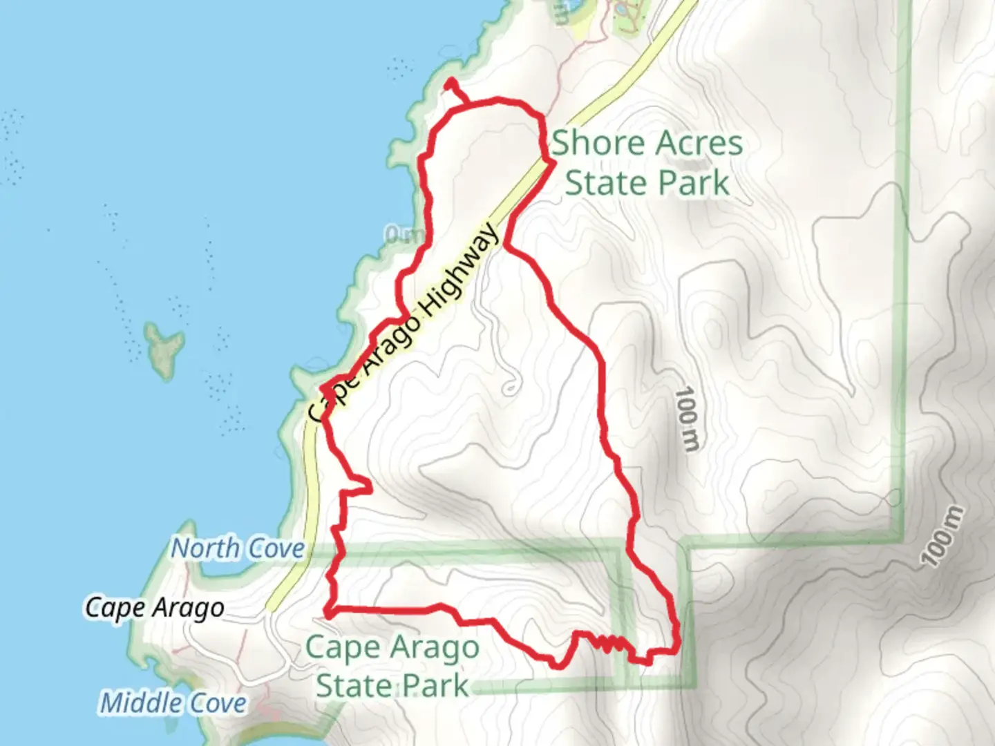 An image depicting the trail North Cove Overlook Loop and its surrounding area.