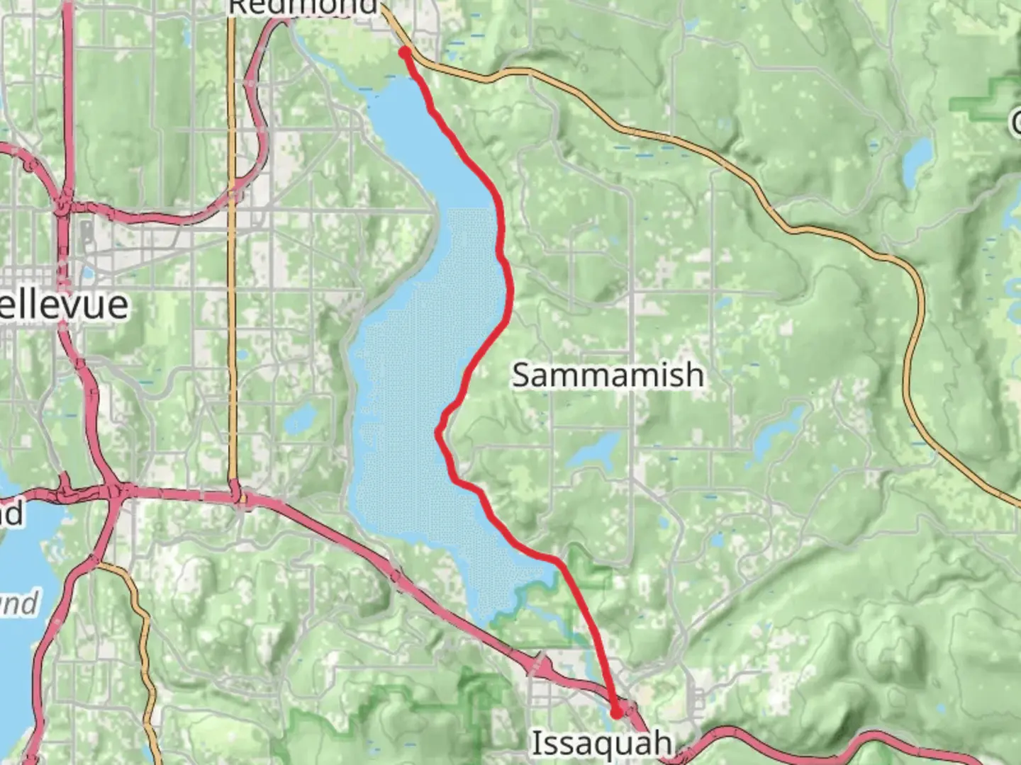 An image depicting the trail East Lake Sammamish Trail and its surrounding area.