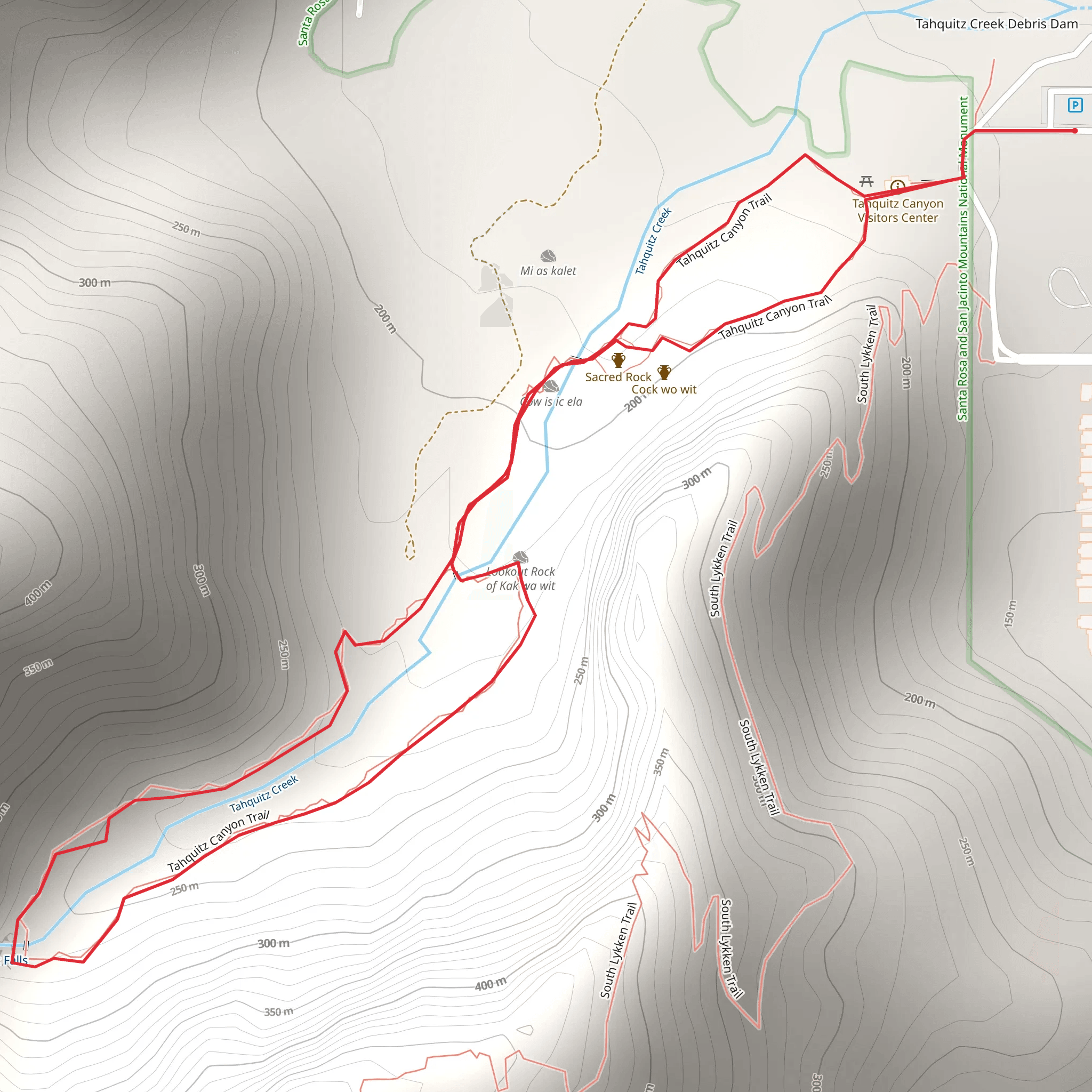Tahquitz Falls - Tahquitz Canyon Trail mobile static map