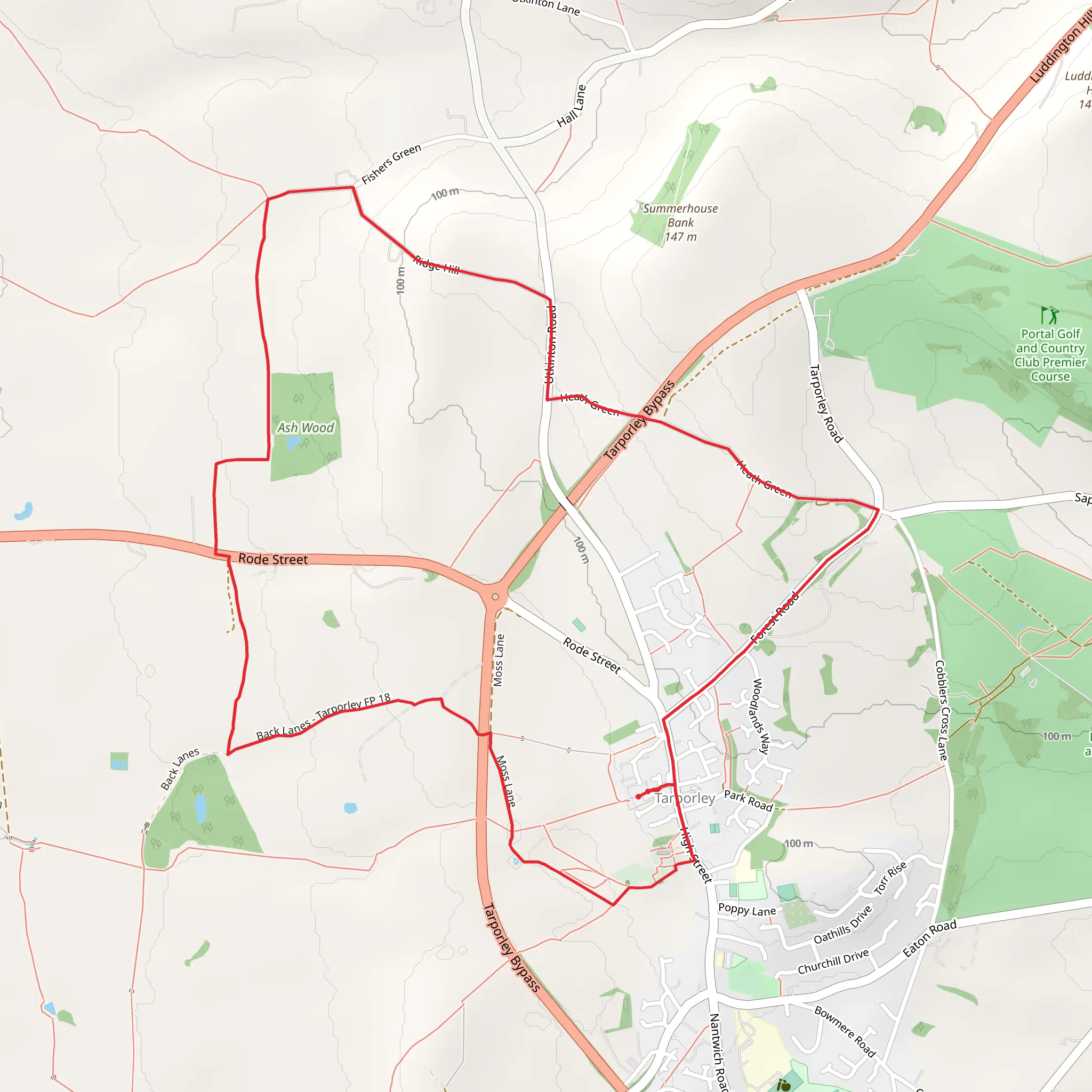 Tarporley Loop Walk mobile static map