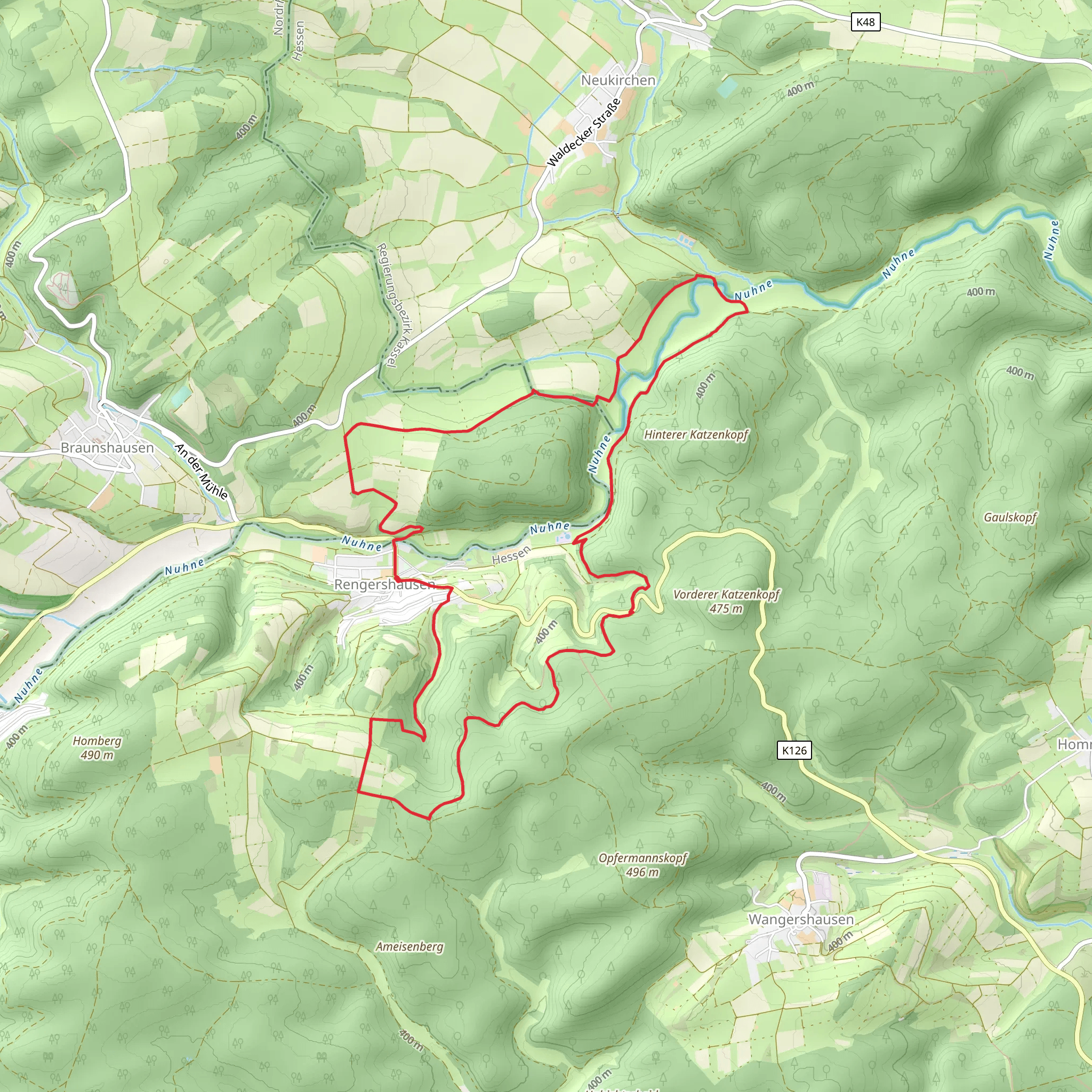 Rengershausen Loop via Lichtenfelser Panoramaweg mobile static map