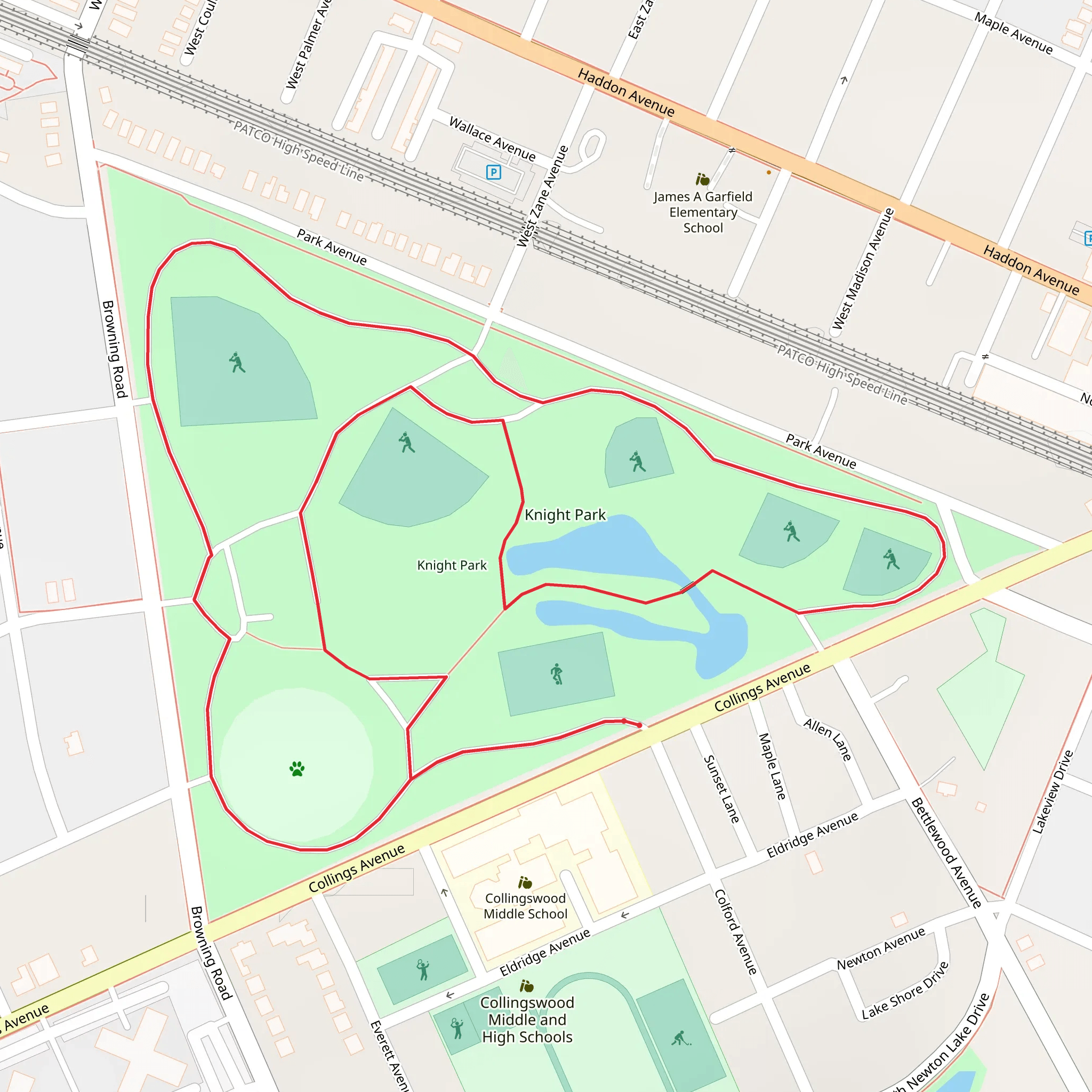 Knight Park Loop mobile static map
