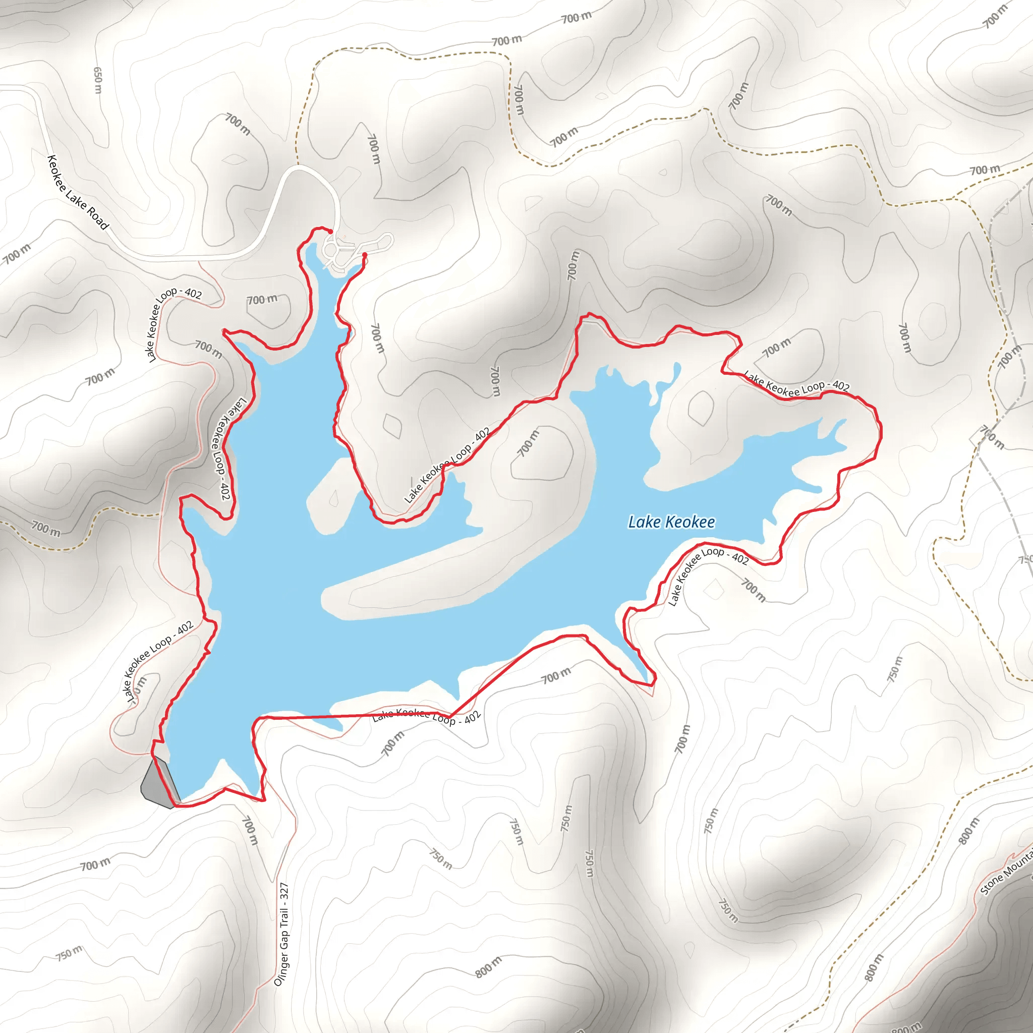 Lake Keokee Loop Trail mobile static map