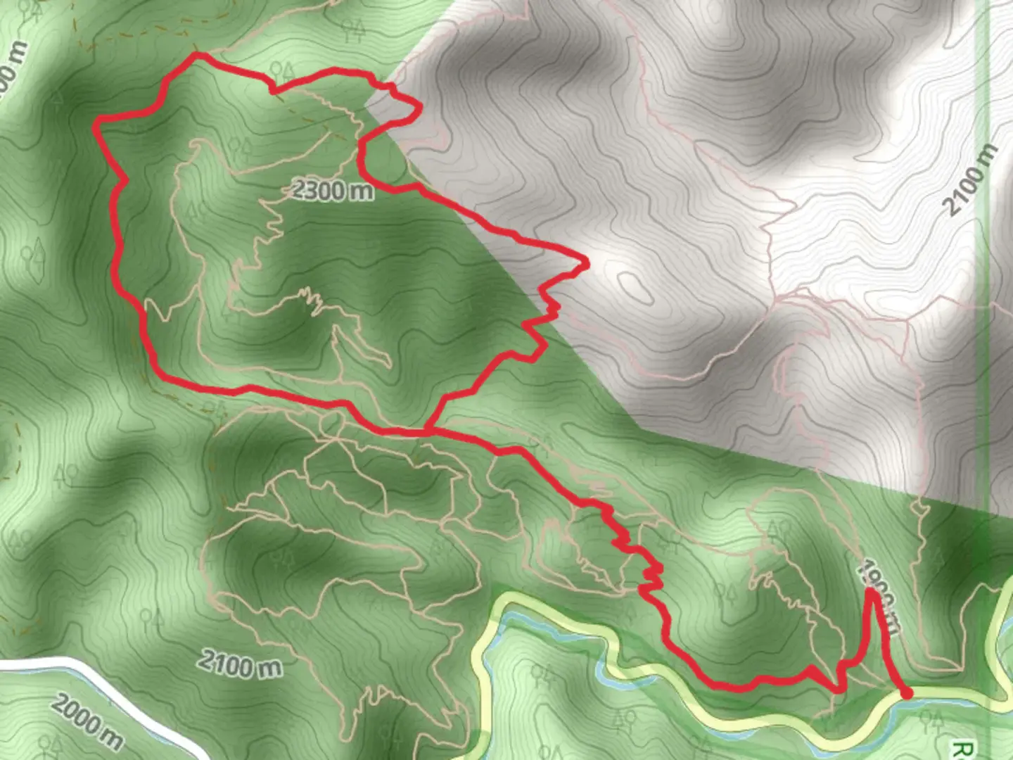 An image depicting the trail Fireman Hill and Left Hand Main Loop Trail and its surrounding area.
