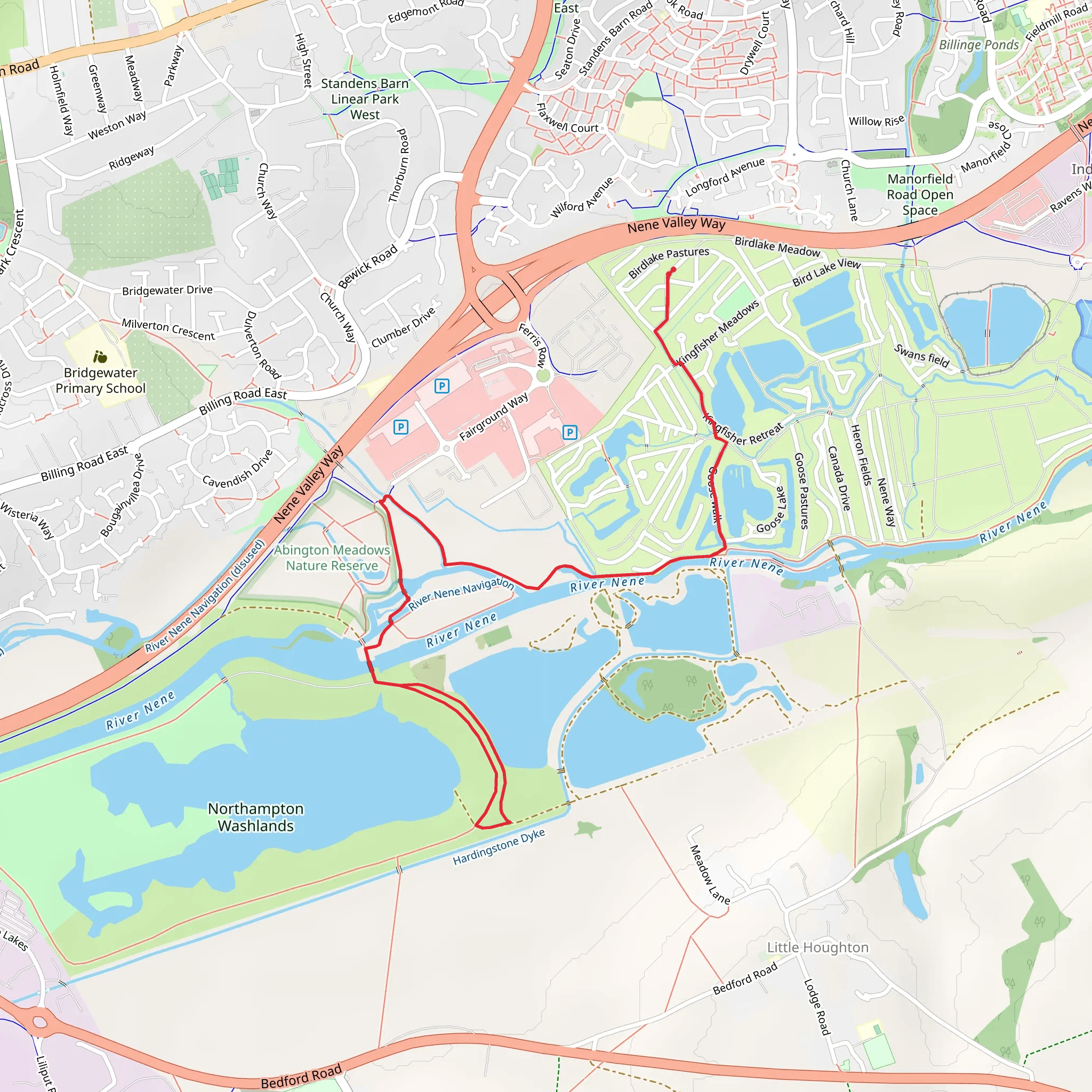 Flood Storage Reservoir and Nene River via Nene Way mobile static map