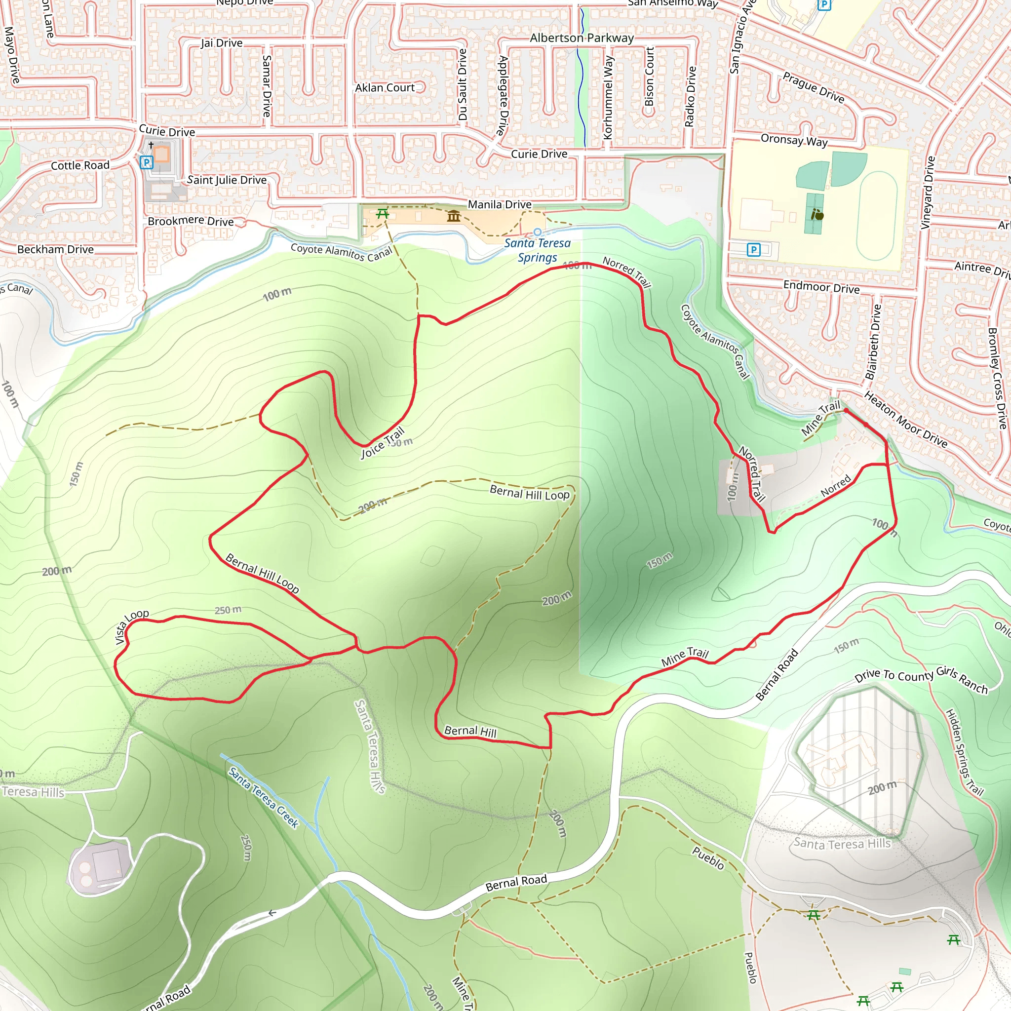 Mine Loop Trail mobile static map