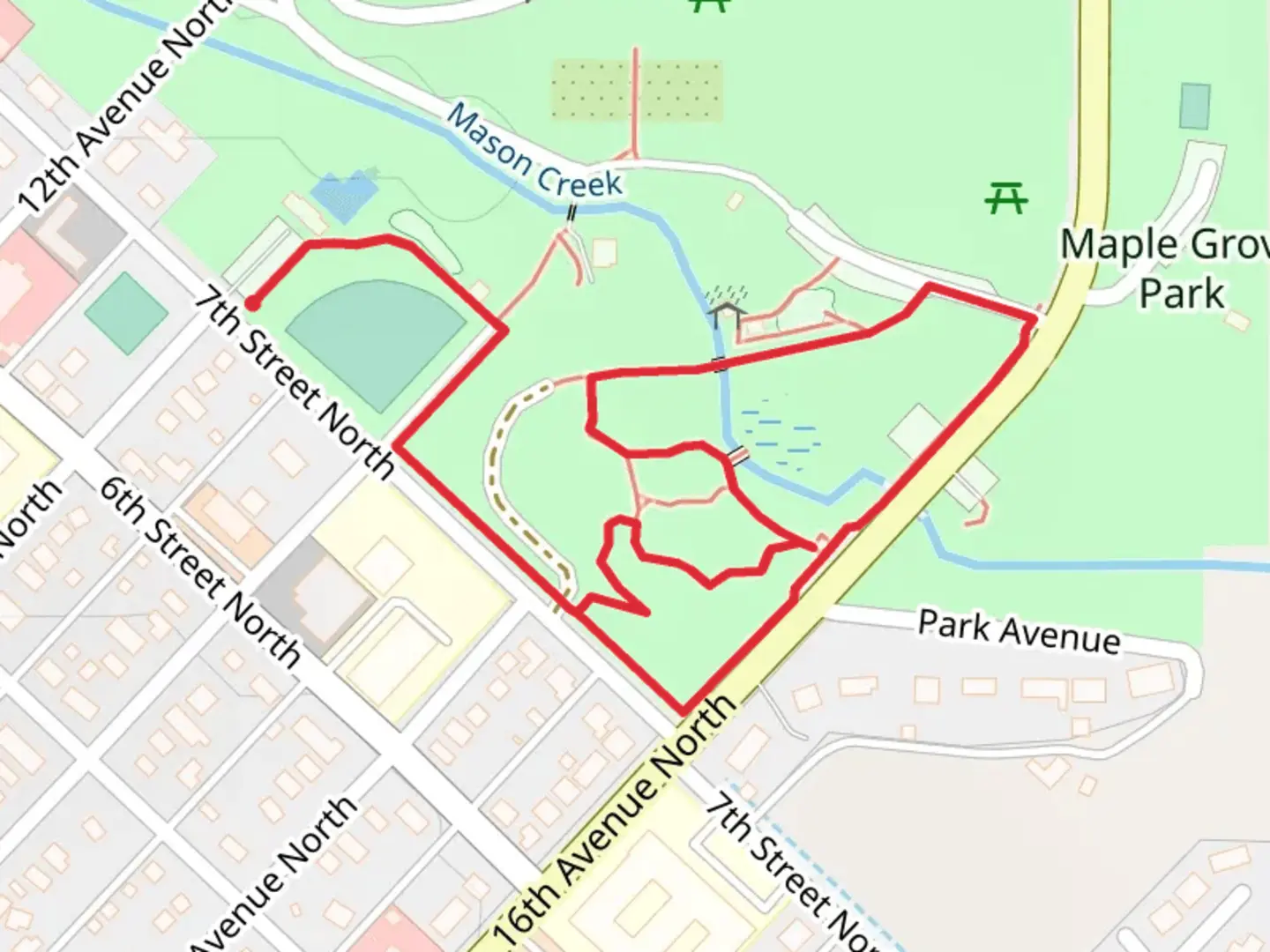 An image depicting the trail Mason Creek Loop and its surrounding area.