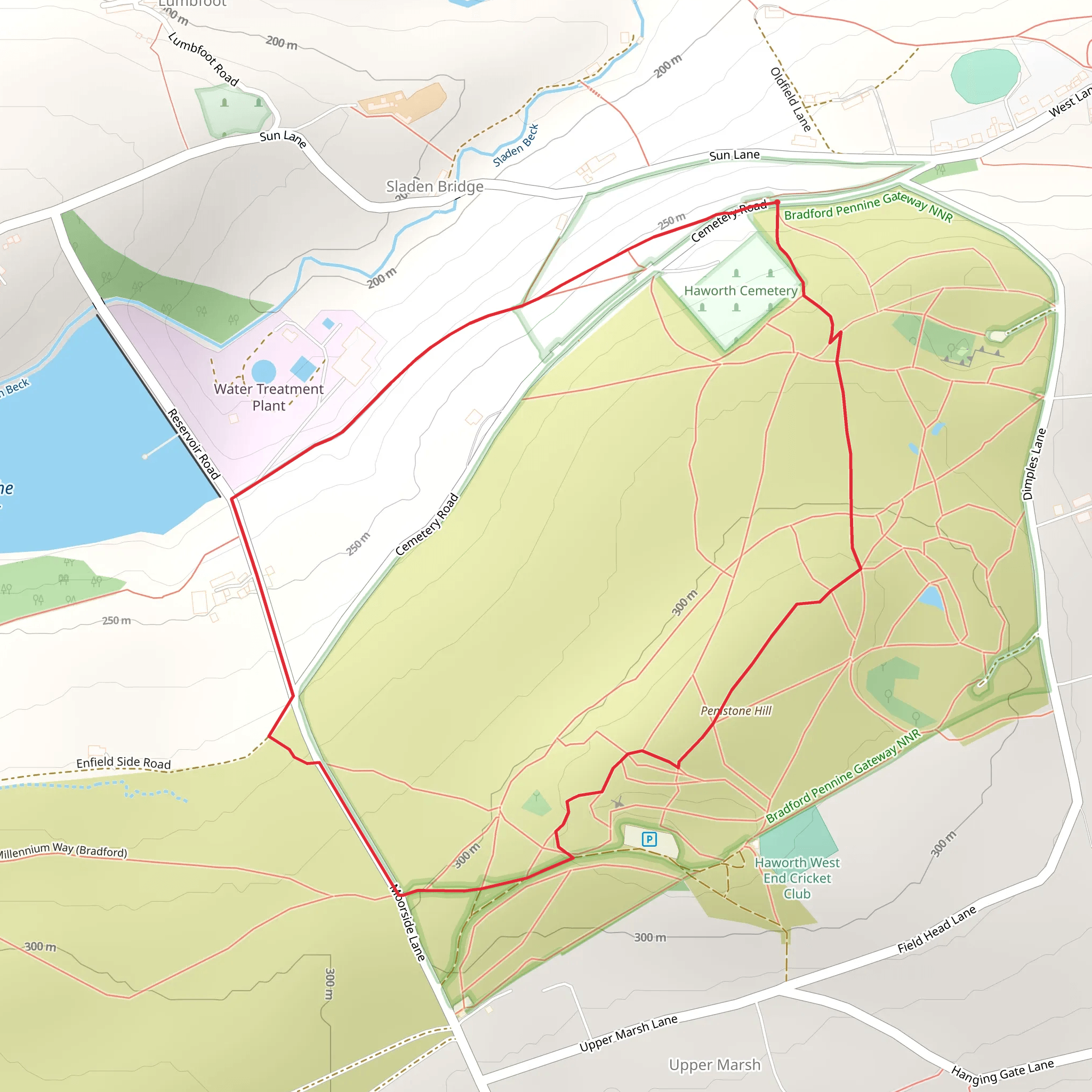 Penistone Hill Loop - Penistone Hill Country Park mobile static map