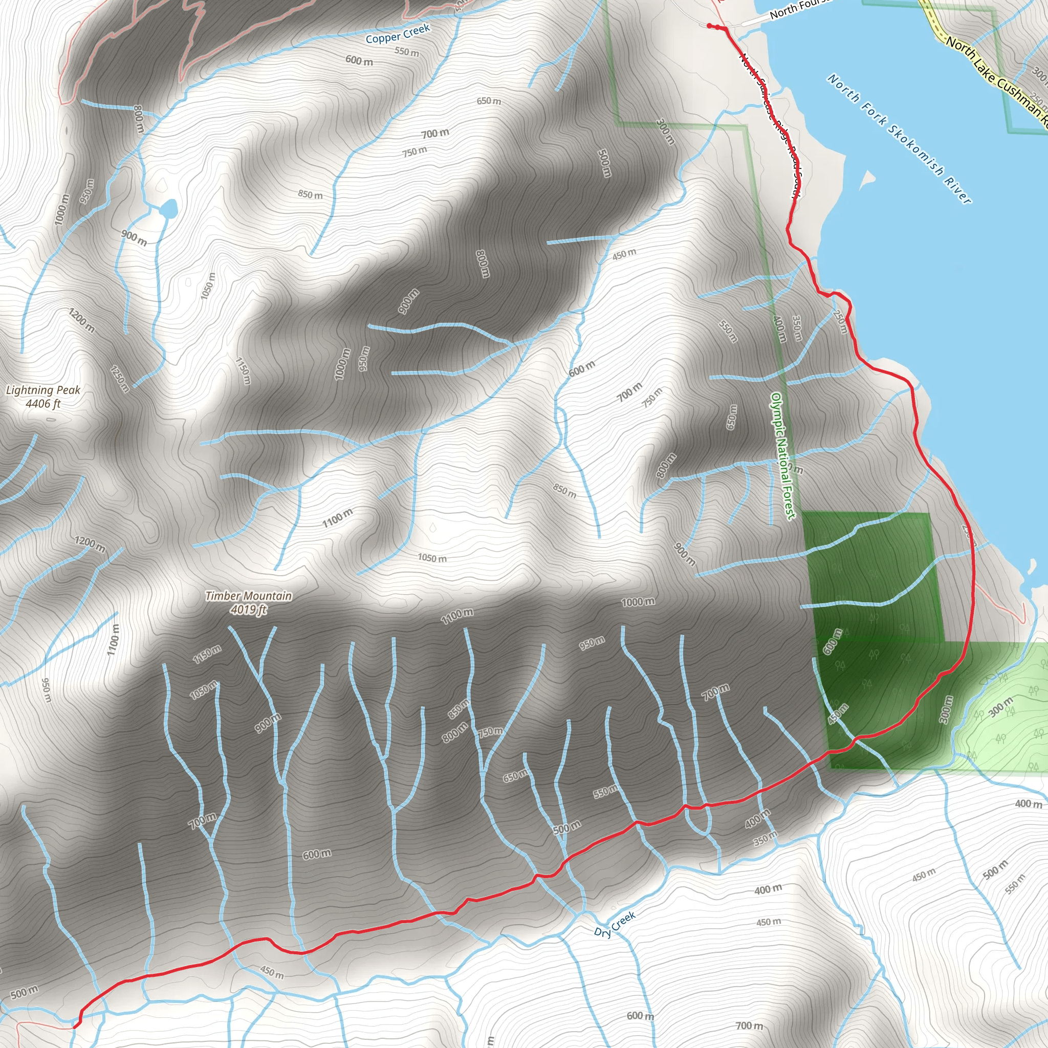 Dry Creek Trail - Short mobile static map