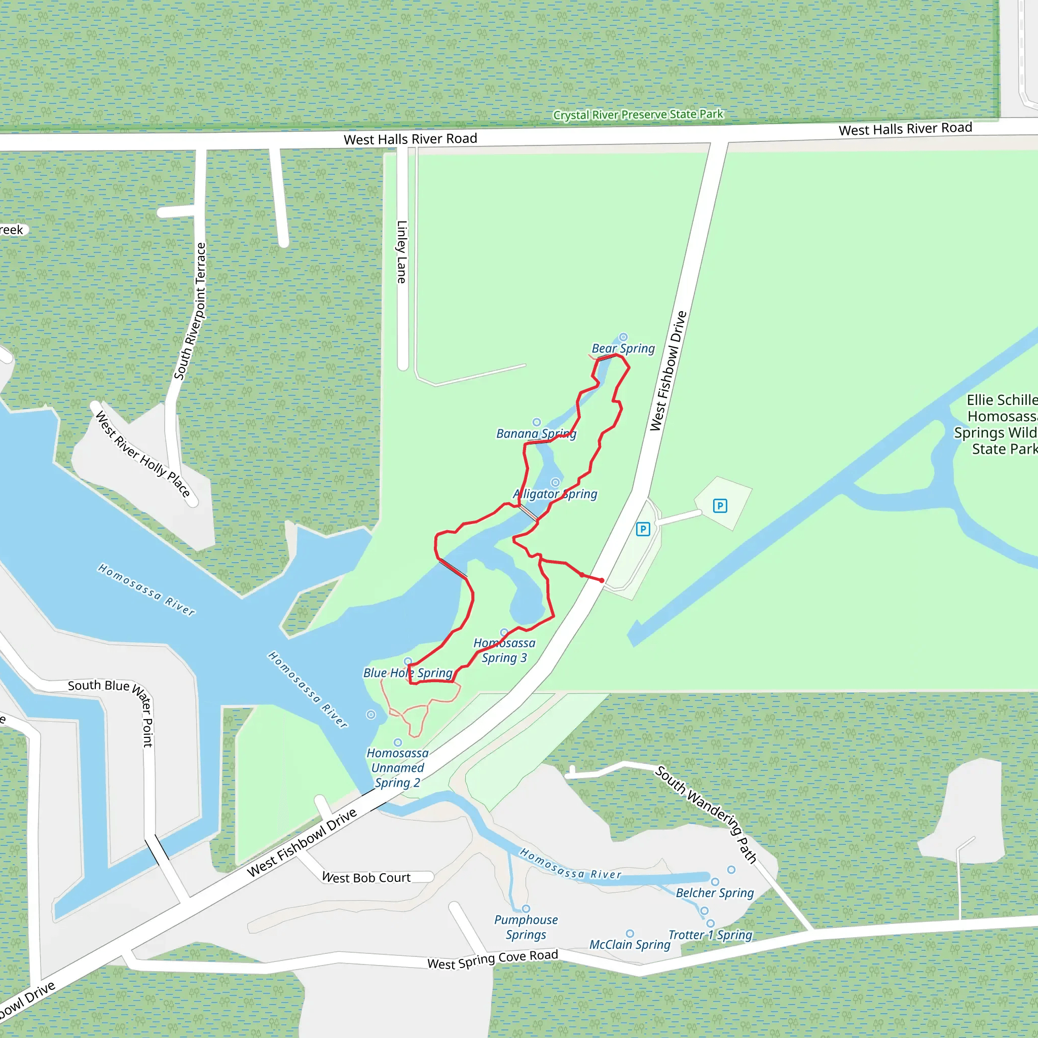 Homosassa Springs and River Loop mobile static map