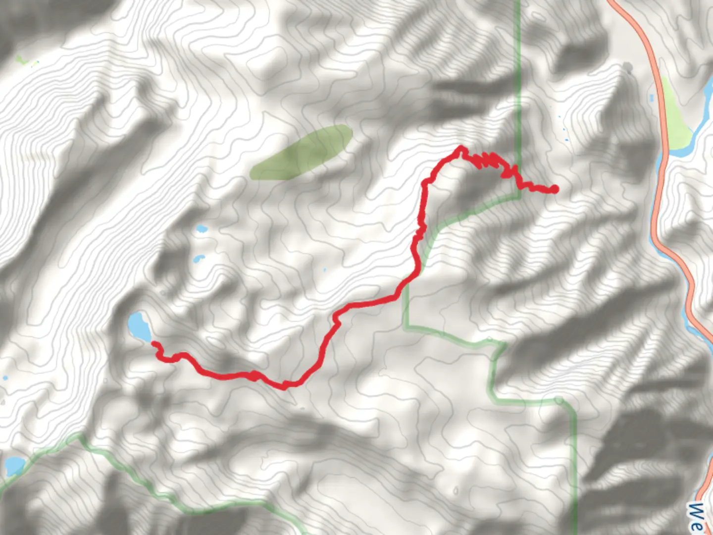 An image depicting the trail Lake Augusta via Icicle Ridge Trail and its surrounding area.