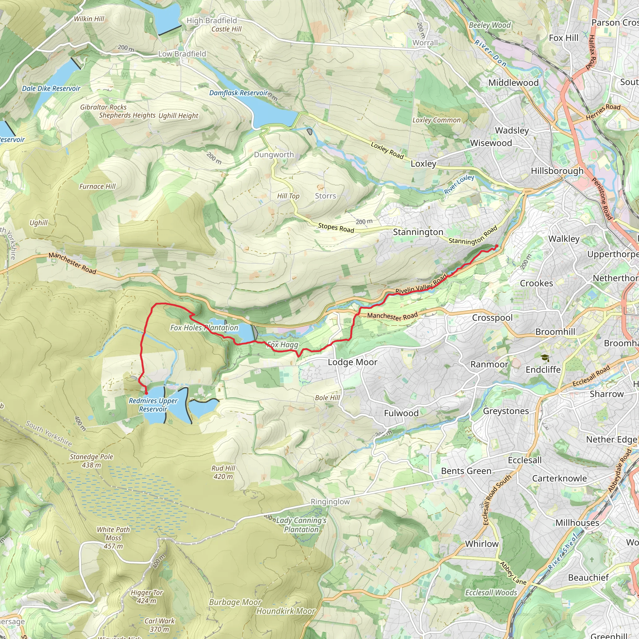 Rivelin Valley Nature Reserves and Heritage mobile static map