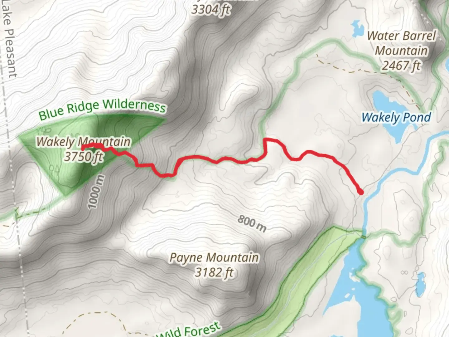 An image depicting the trail Wakely Mountain Trail and its surrounding area.