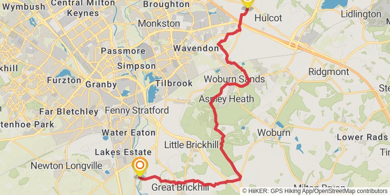 Milton Keynes Boundary Walk stage 4 Map