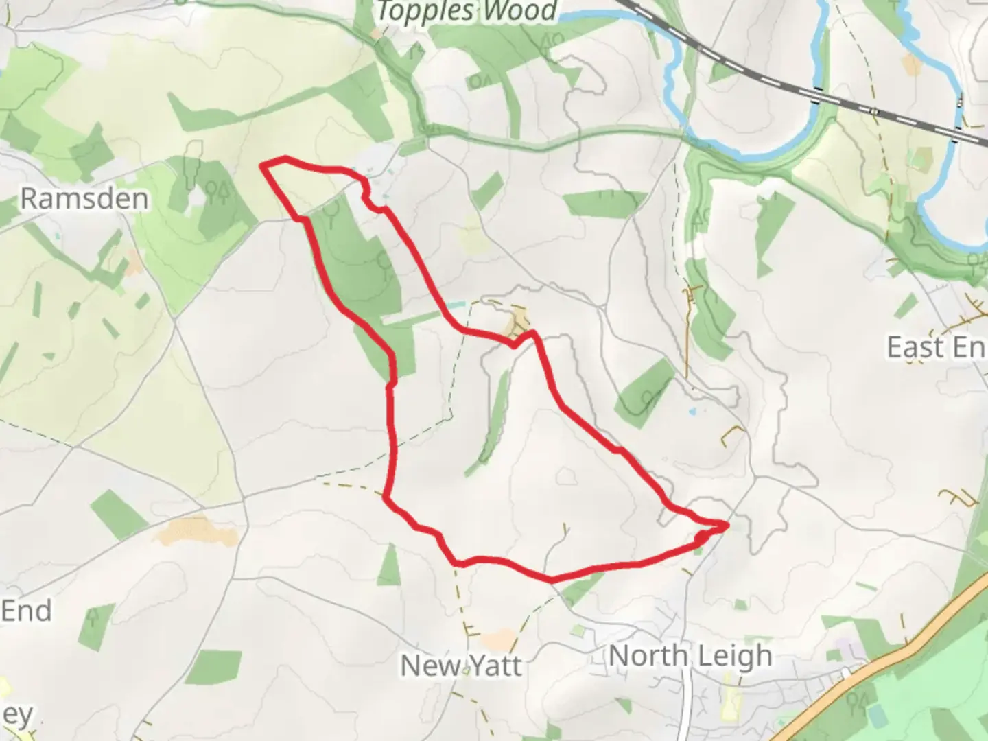 An image depicting the trail Coneygar Copse and Holly Grove Loop and its surrounding area.