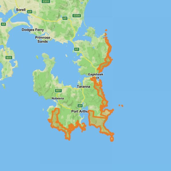 Tasman National Park mobile static map
