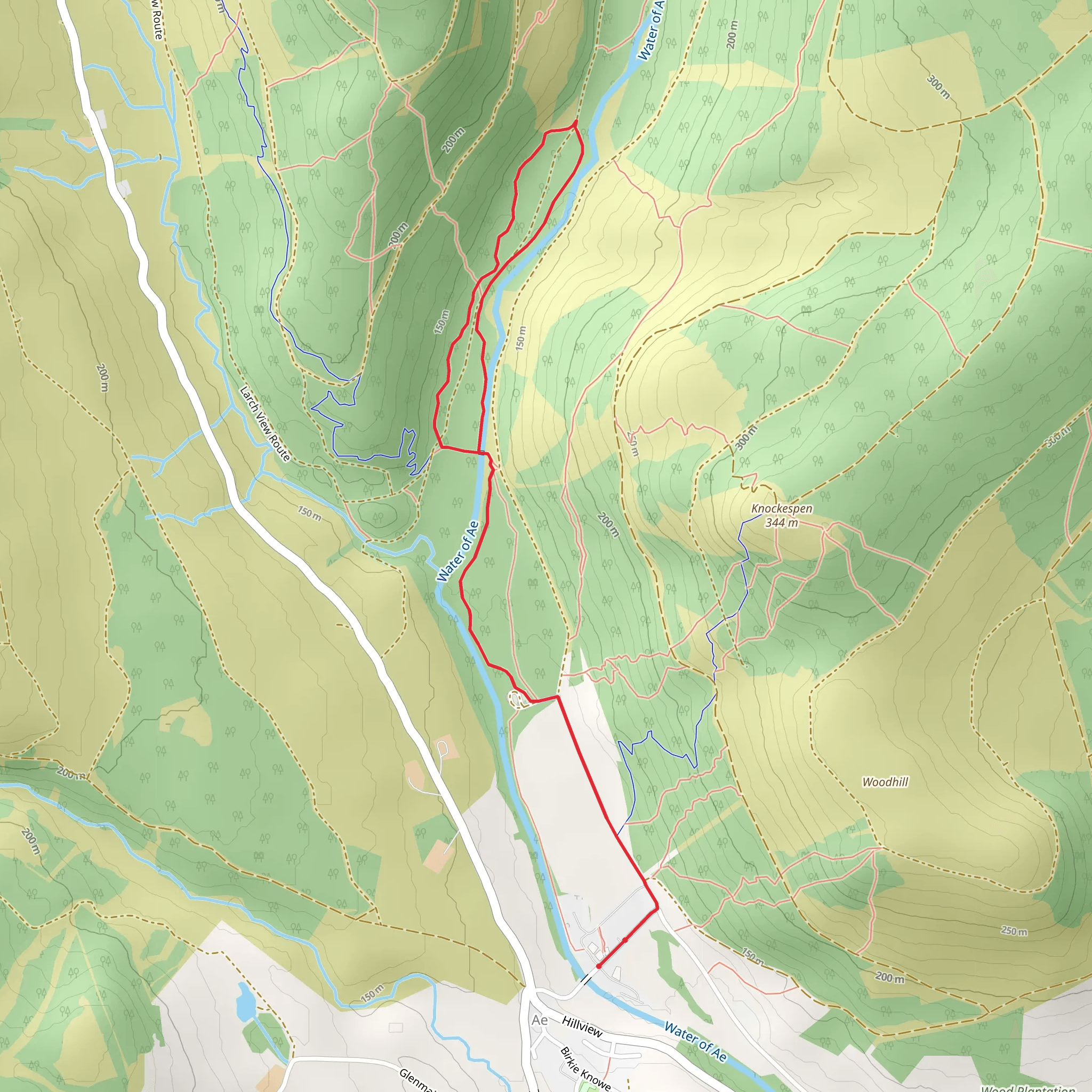 Water of Ae Riverside Loop Trail from Ae Village mobile static map